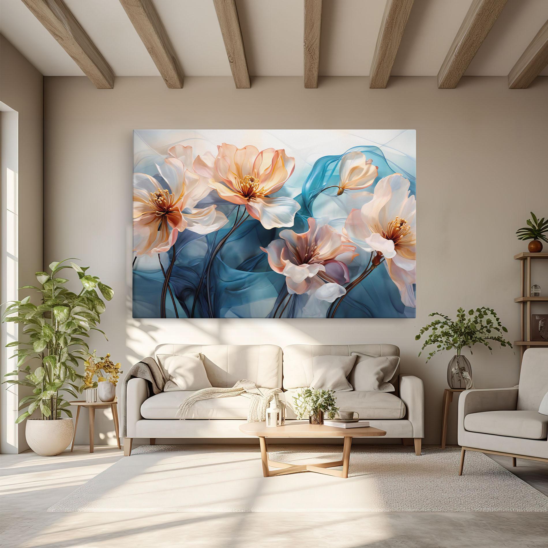 Tablou Canvas Pink Flowers Floating mockup 6