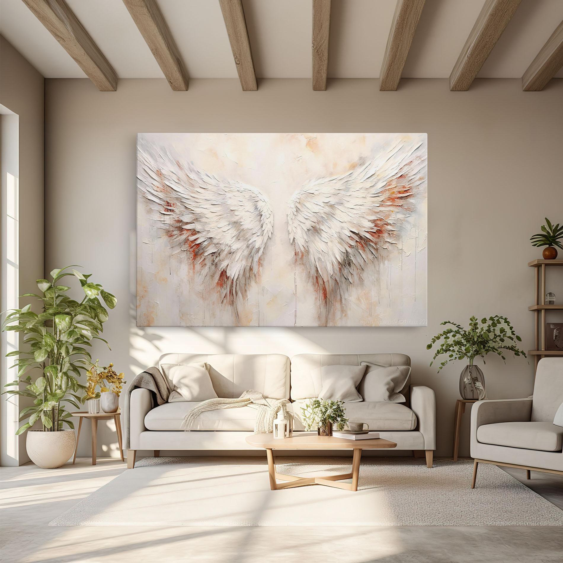 Tablou Canvas White Bloody Wings mockup 6