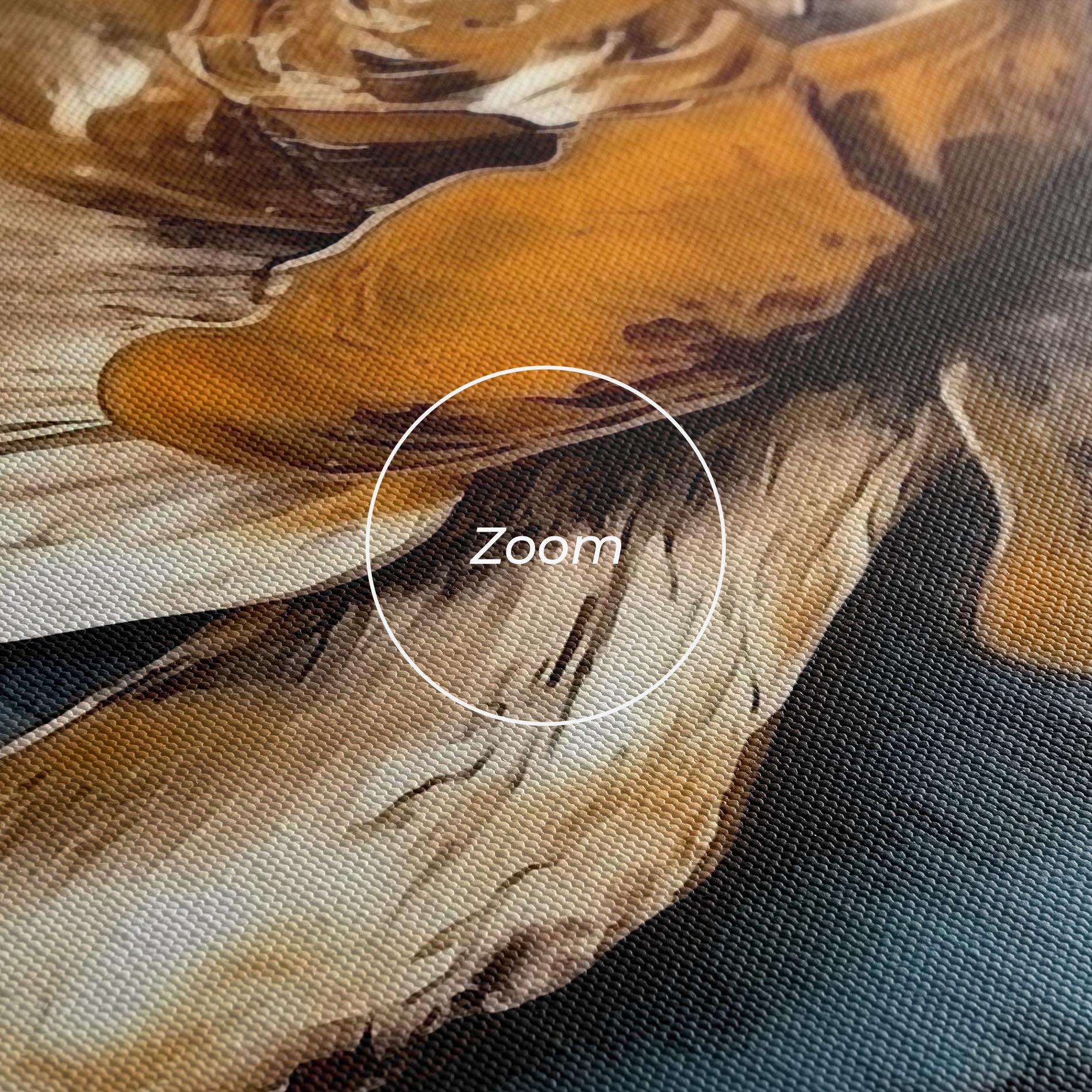 Tablou Canvas Golden Rose On Blue mockup 3