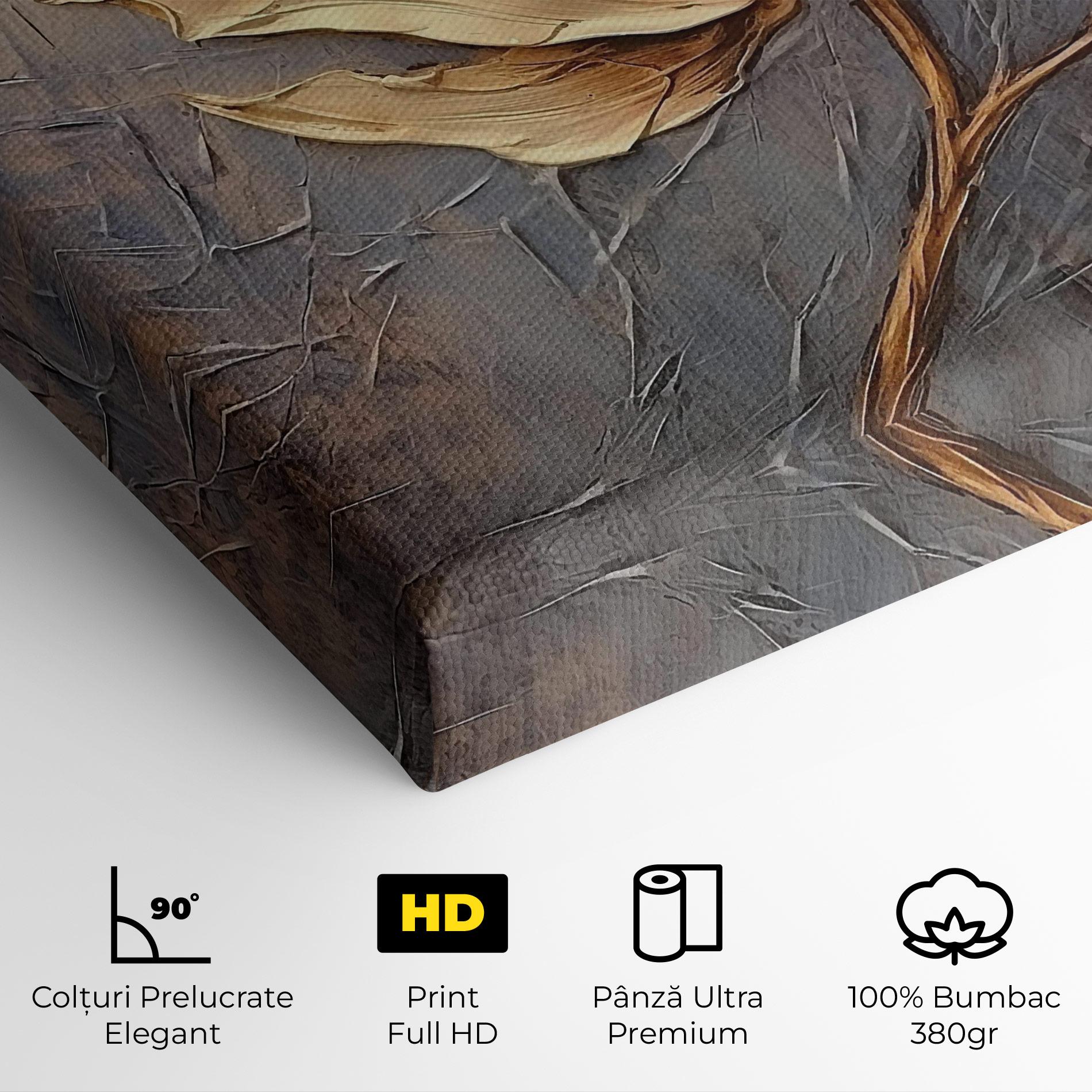 Tablou Canvas Cream Rose On Blue mockup 4