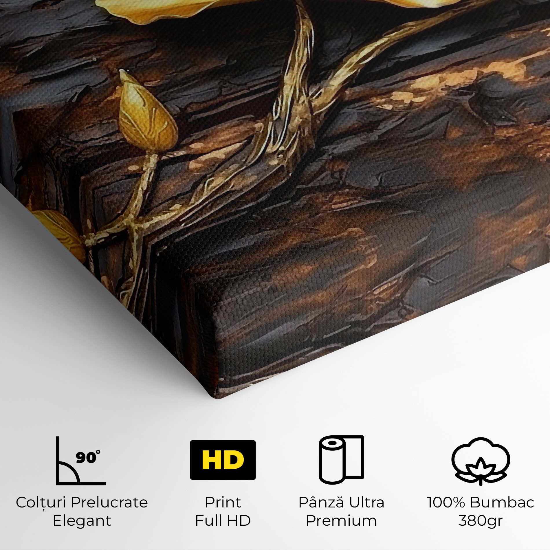 Golden Rose On Wood mockup 4