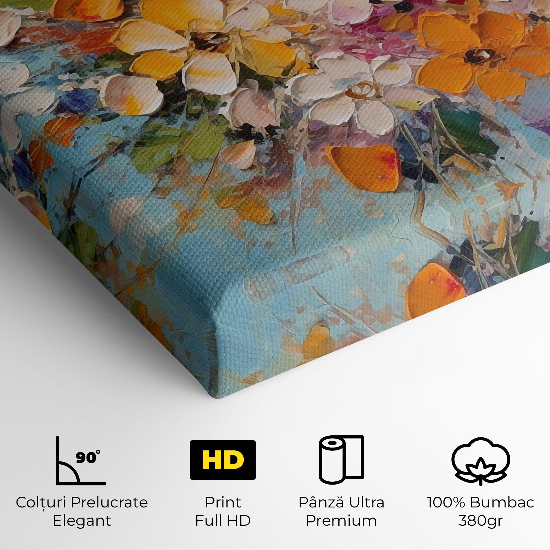 Tablou Canvas Pretty Flowers On Blue mockup 4