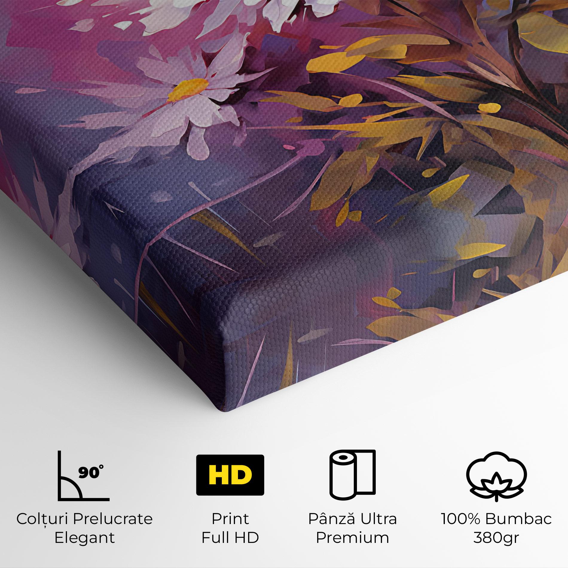 Tablou Canvas White Flower On Purple mockup 4