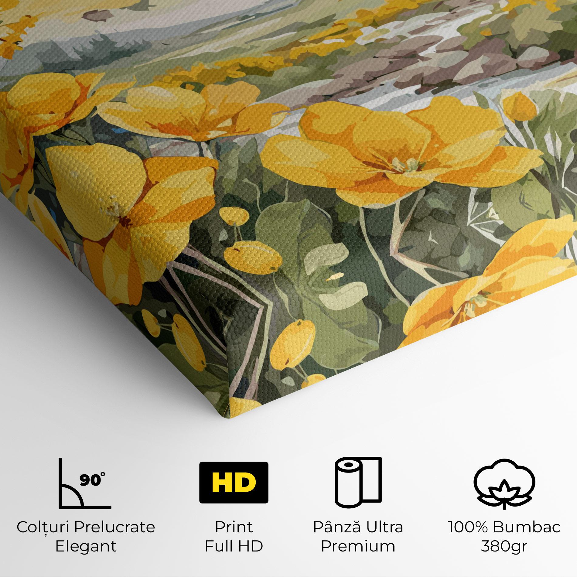 Tablou Canvas Yellow View Flower mockup 4