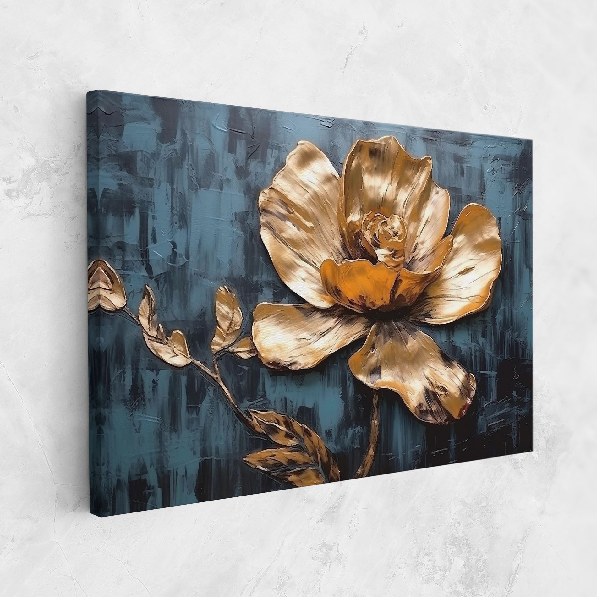 Golden Rose On Blue mockup 1