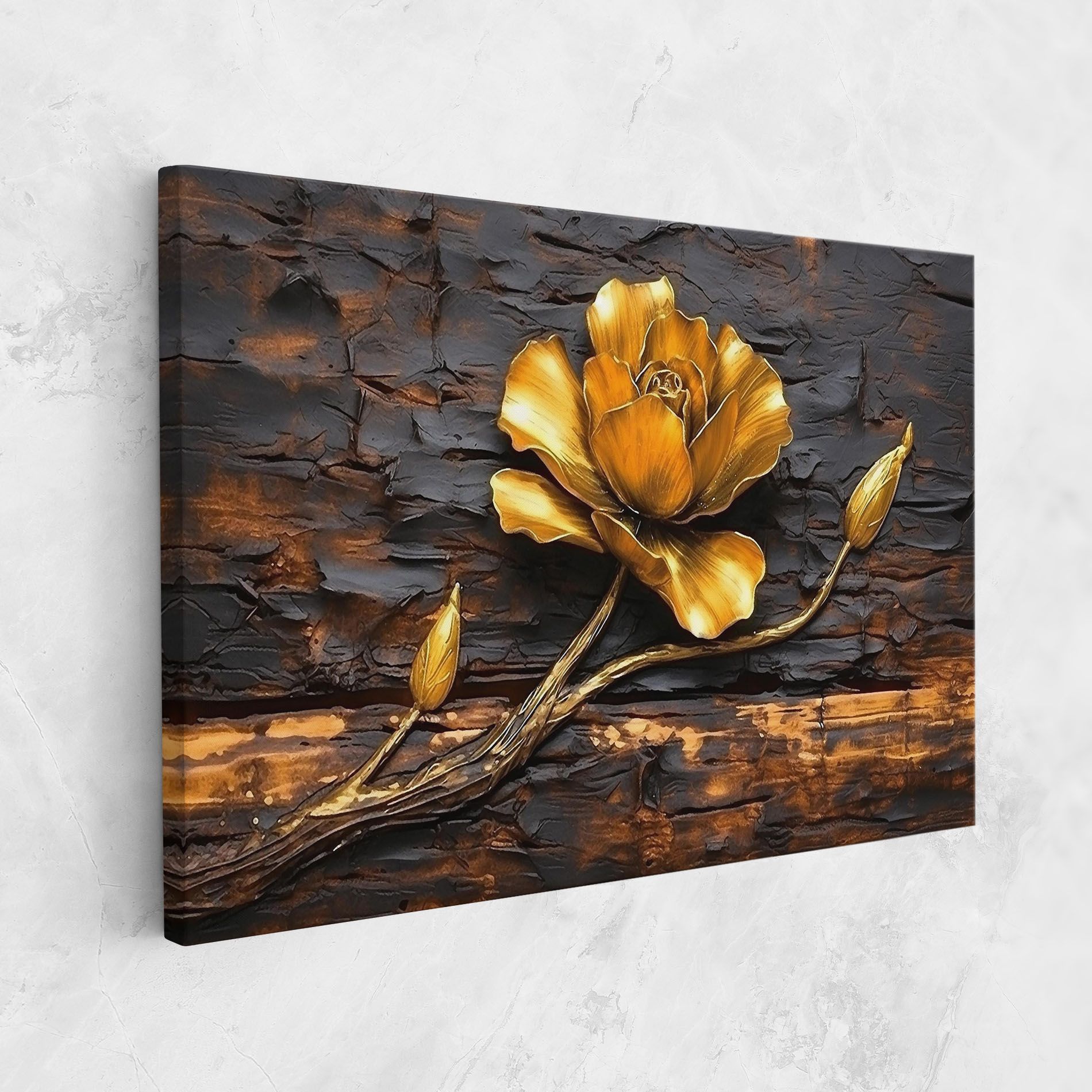 Golden Rose On Wood mockup 1
