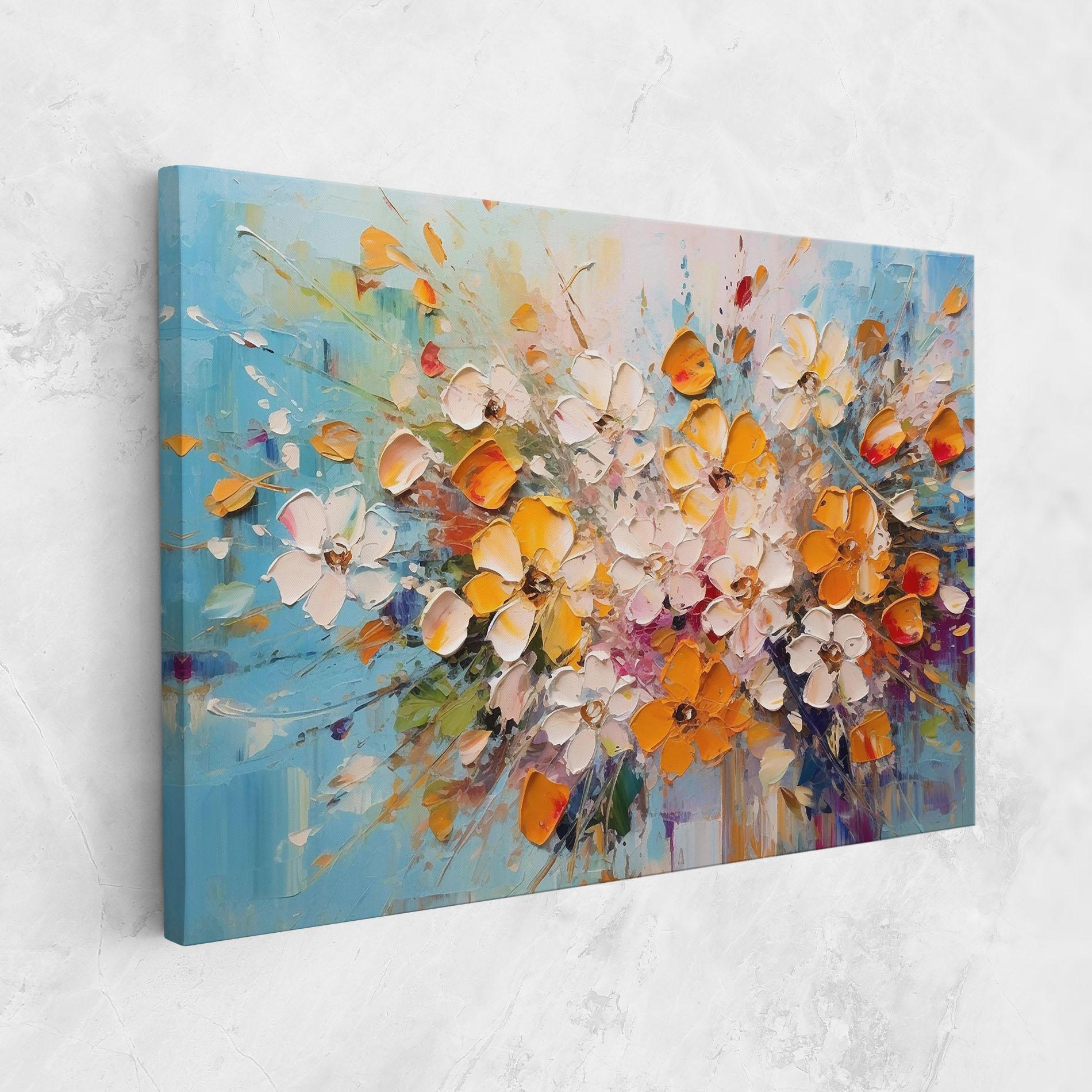 Tablou Canvas Pretty Flowers On Blue mockup 1
