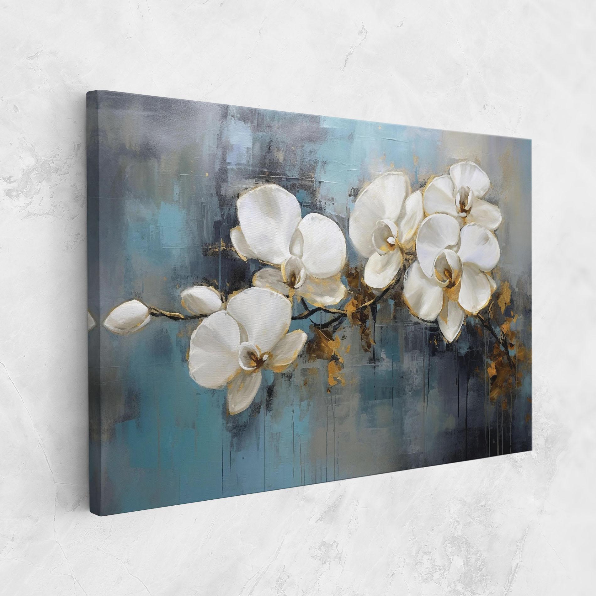 Tablou Canvas White Orchids Painting mockup 1