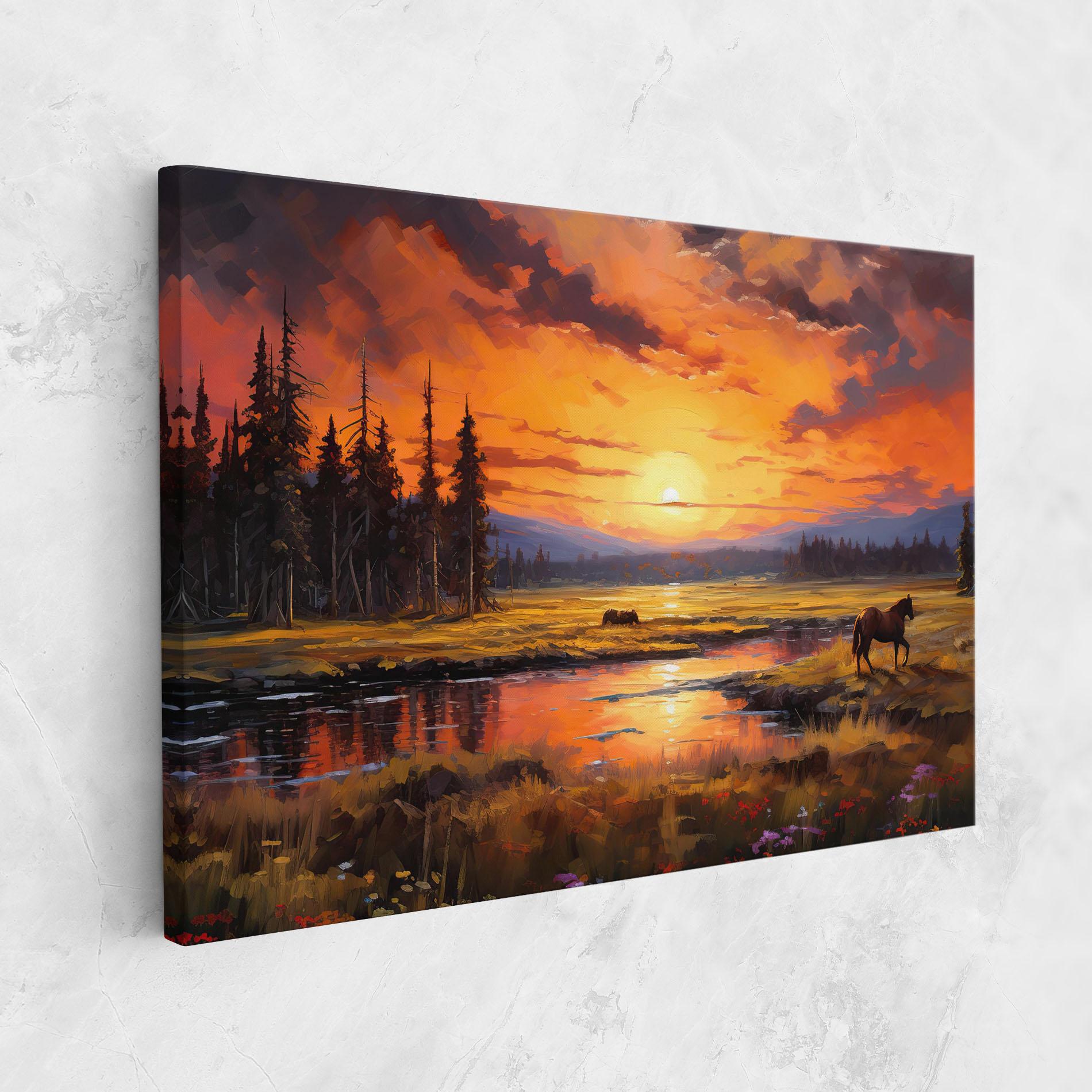 Tablou Canvas Wild Horses Painting mockup 1