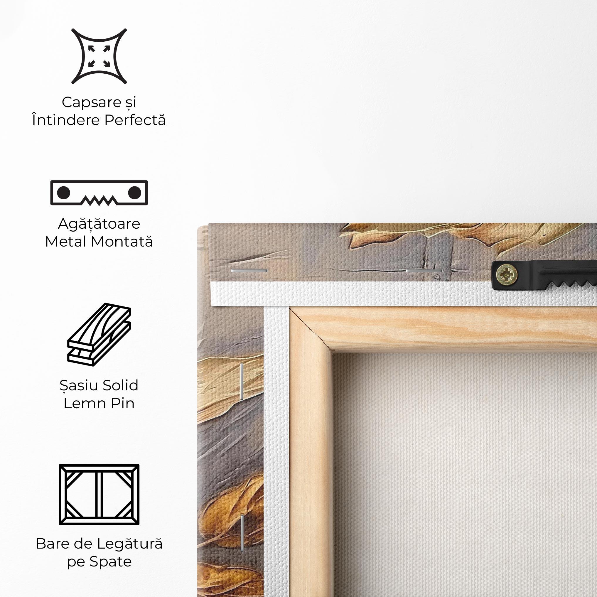 Tablou Canvas Cream Rose On Blue mockup 5