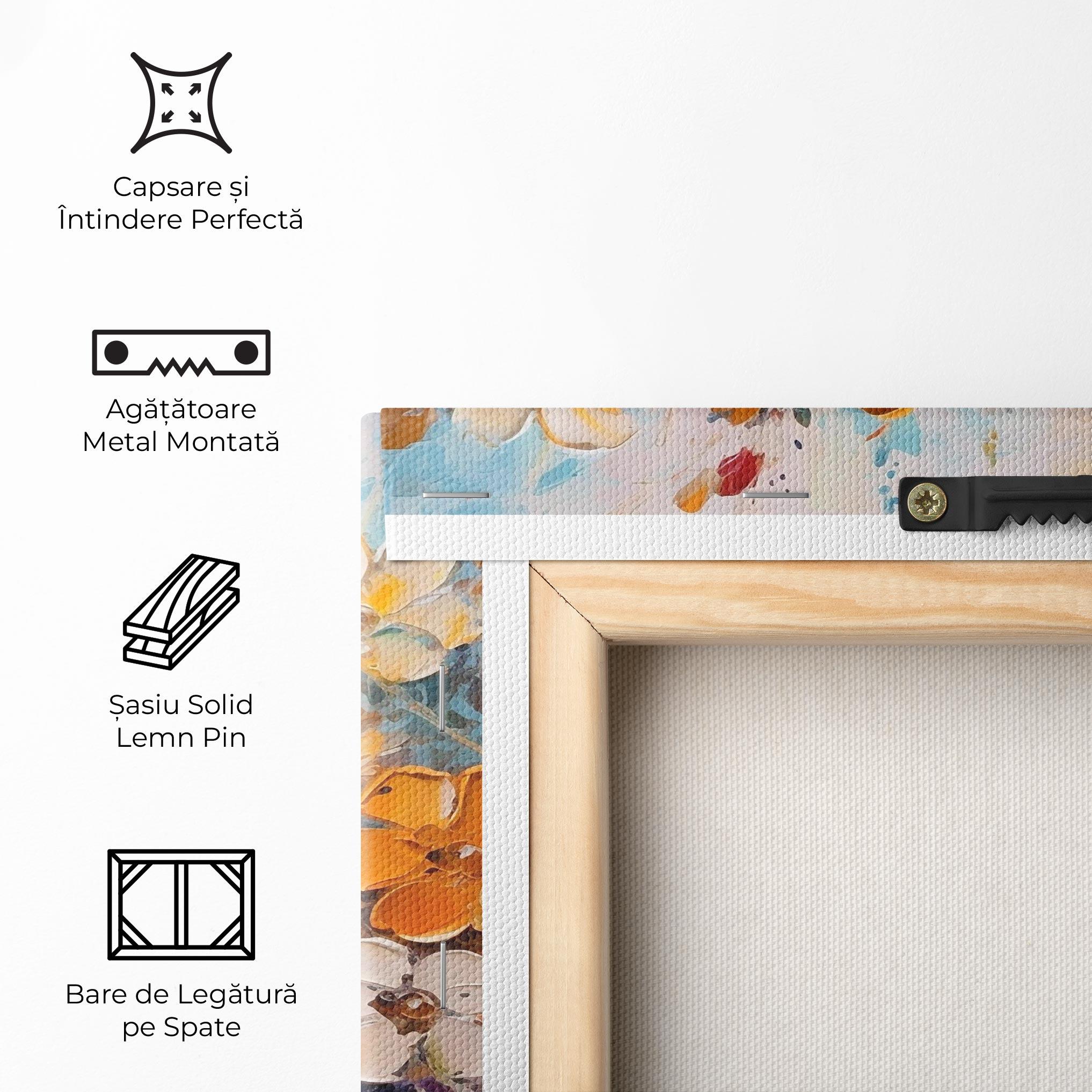 Tablou Canvas Pretty Flowers On Blue mockup 5