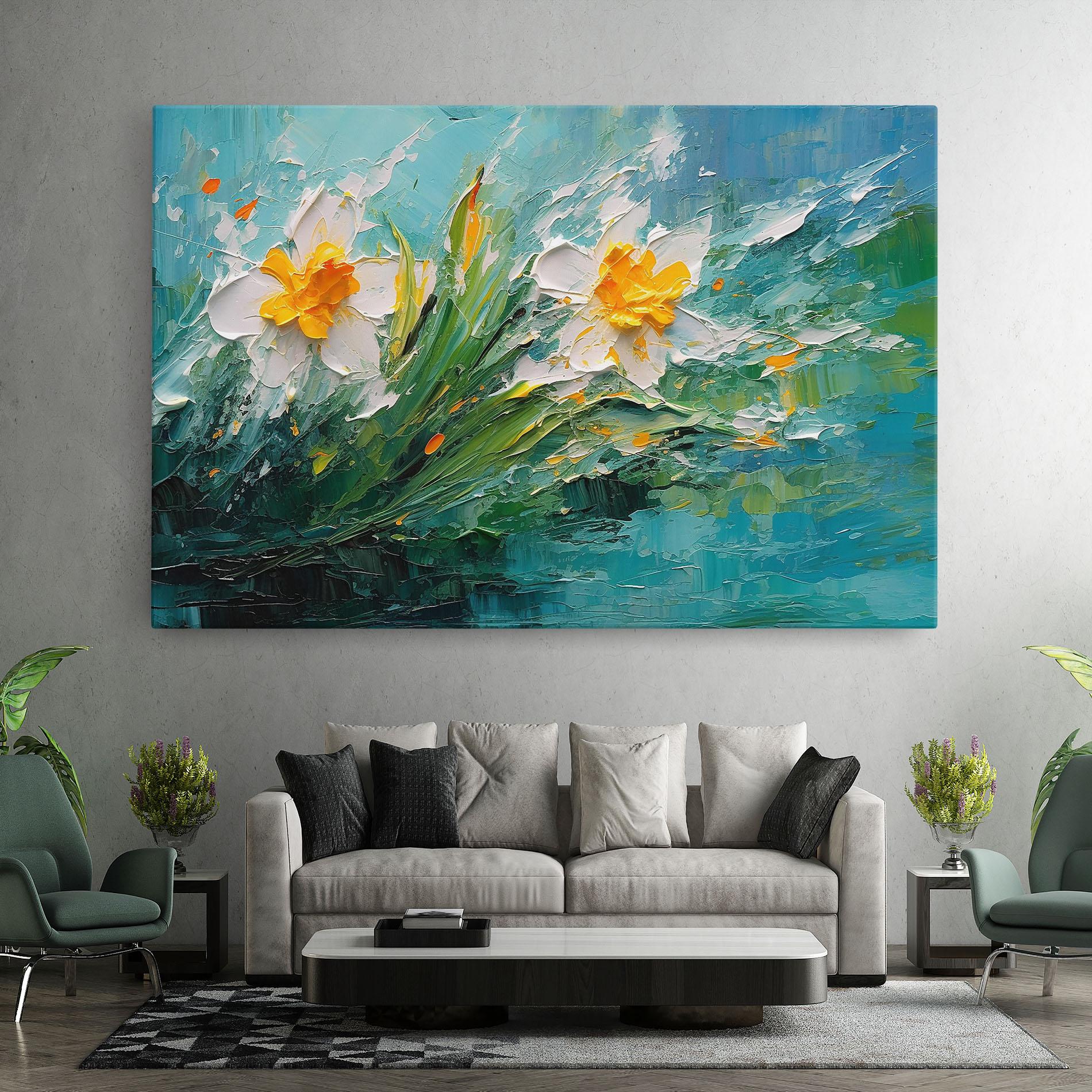 Tablou Canvas Abstract Flower Painting mockup 7