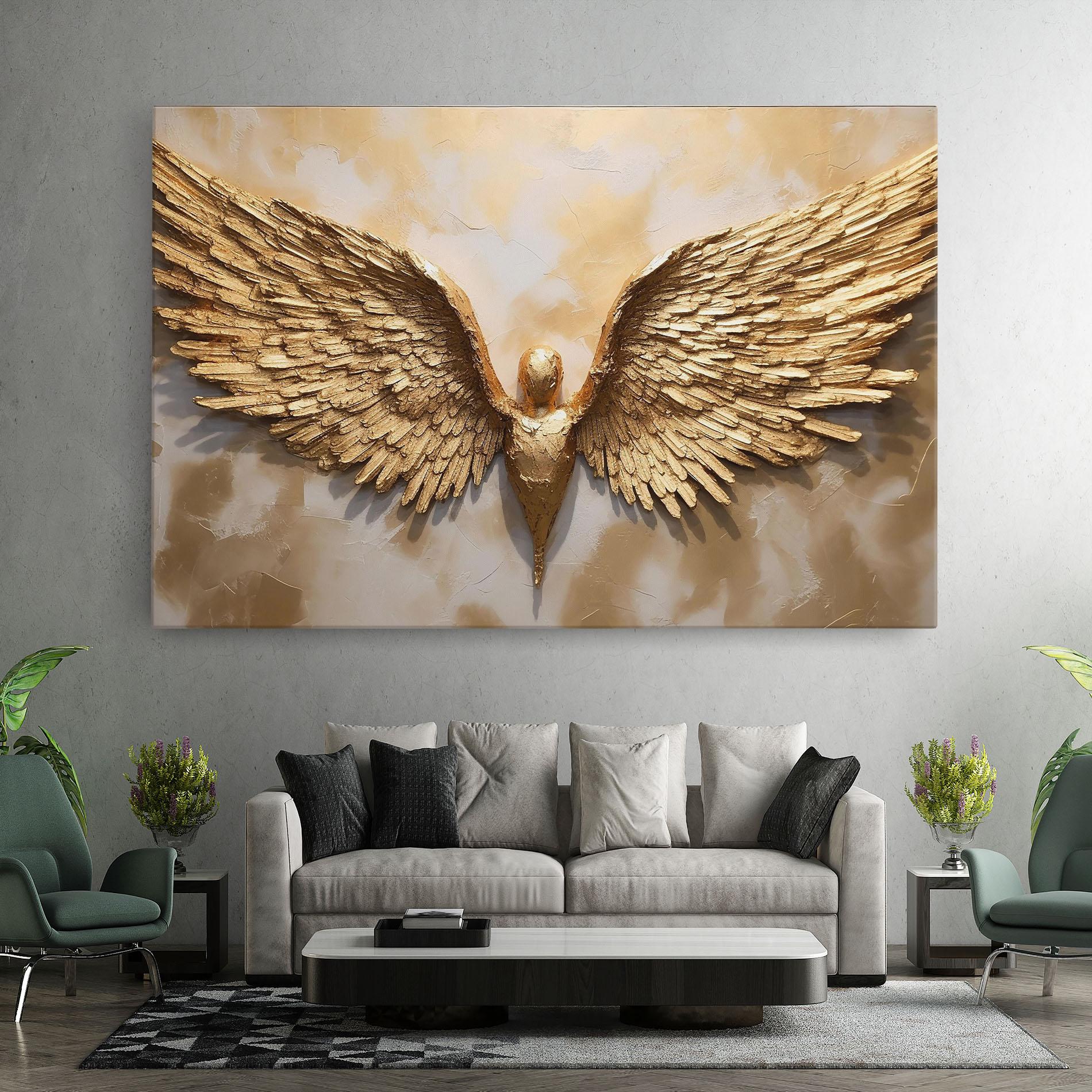 Tablou Canvas Beautiful Gold Wings mockup 7