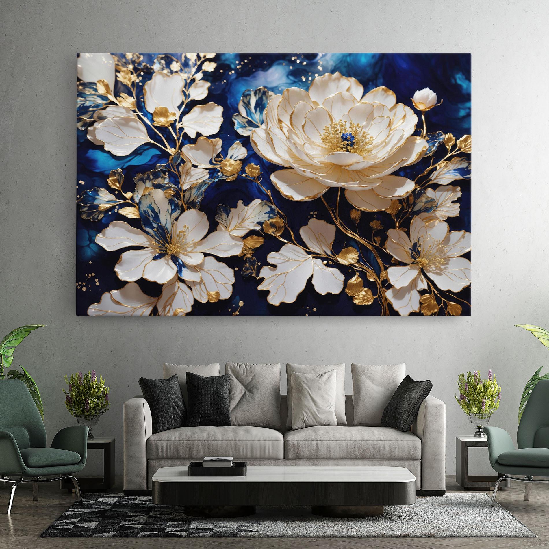 Tablou Canvas Beautiful Golden White Rose mockup 7