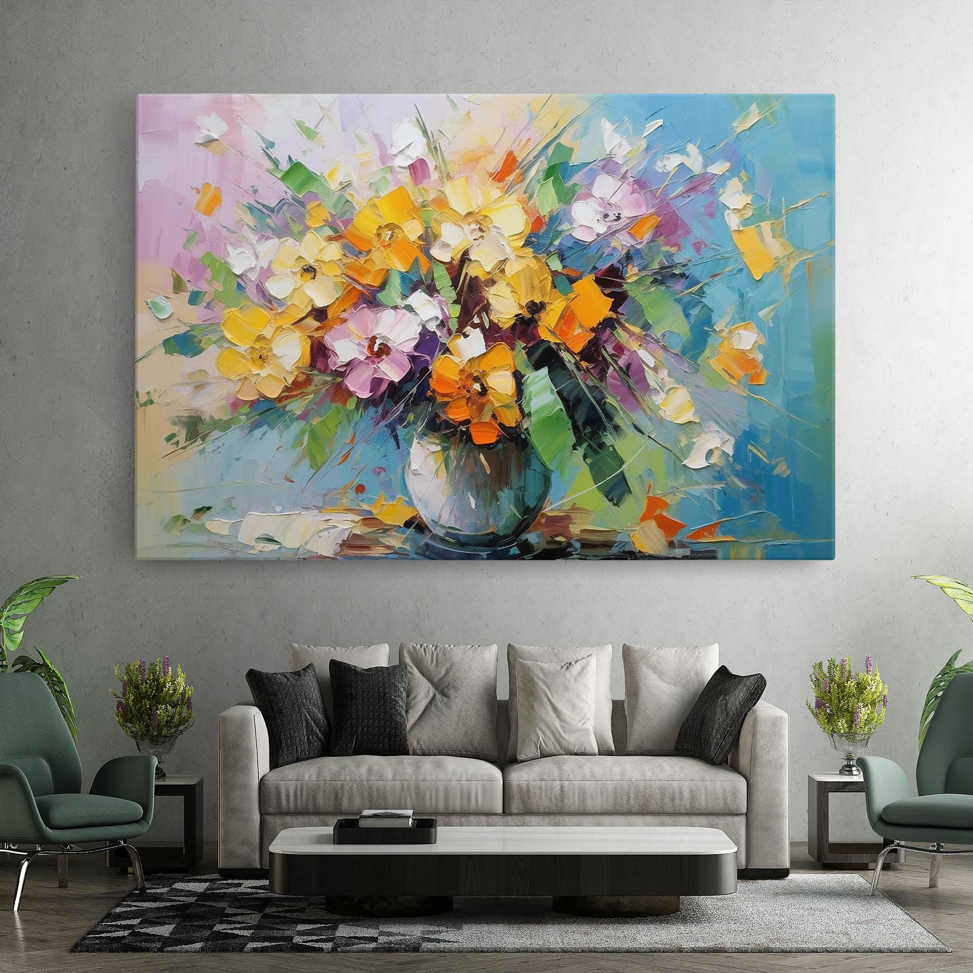 Tablou Canvas Colorfull Flowers Painting mockup 7