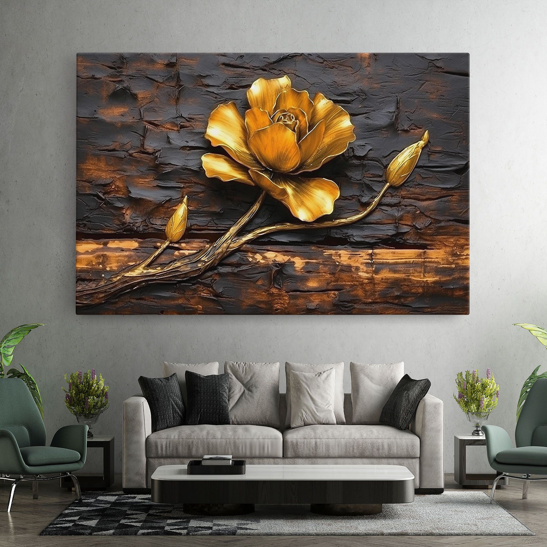Golden Rose On Wood mockup 7