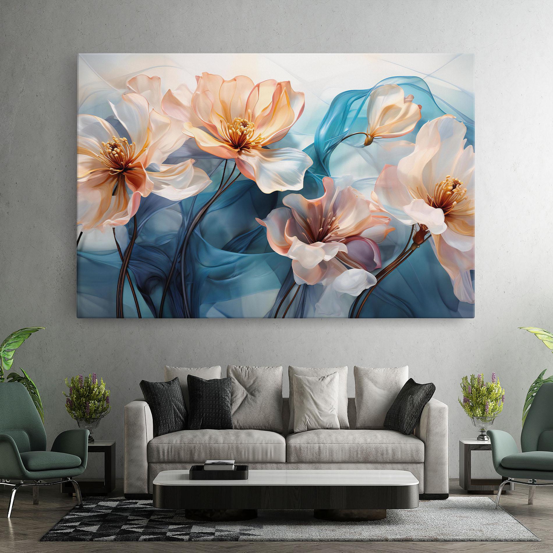 Tablou Canvas Pink Flowers Floating mockup 7