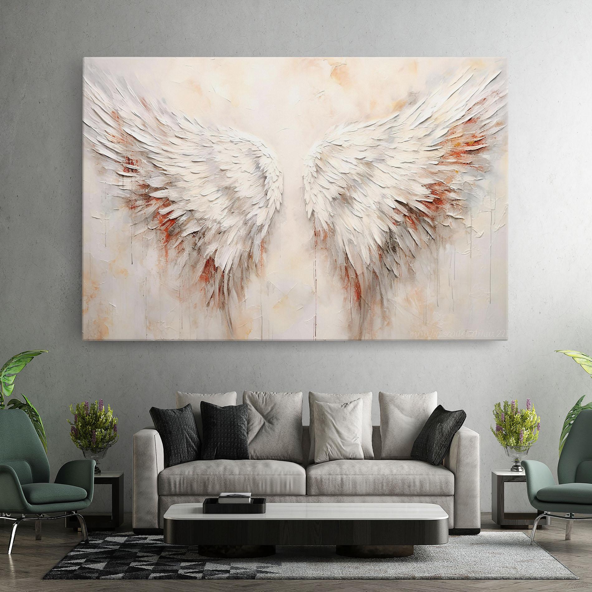 Tablou Canvas White Bloody Wings mockup 7