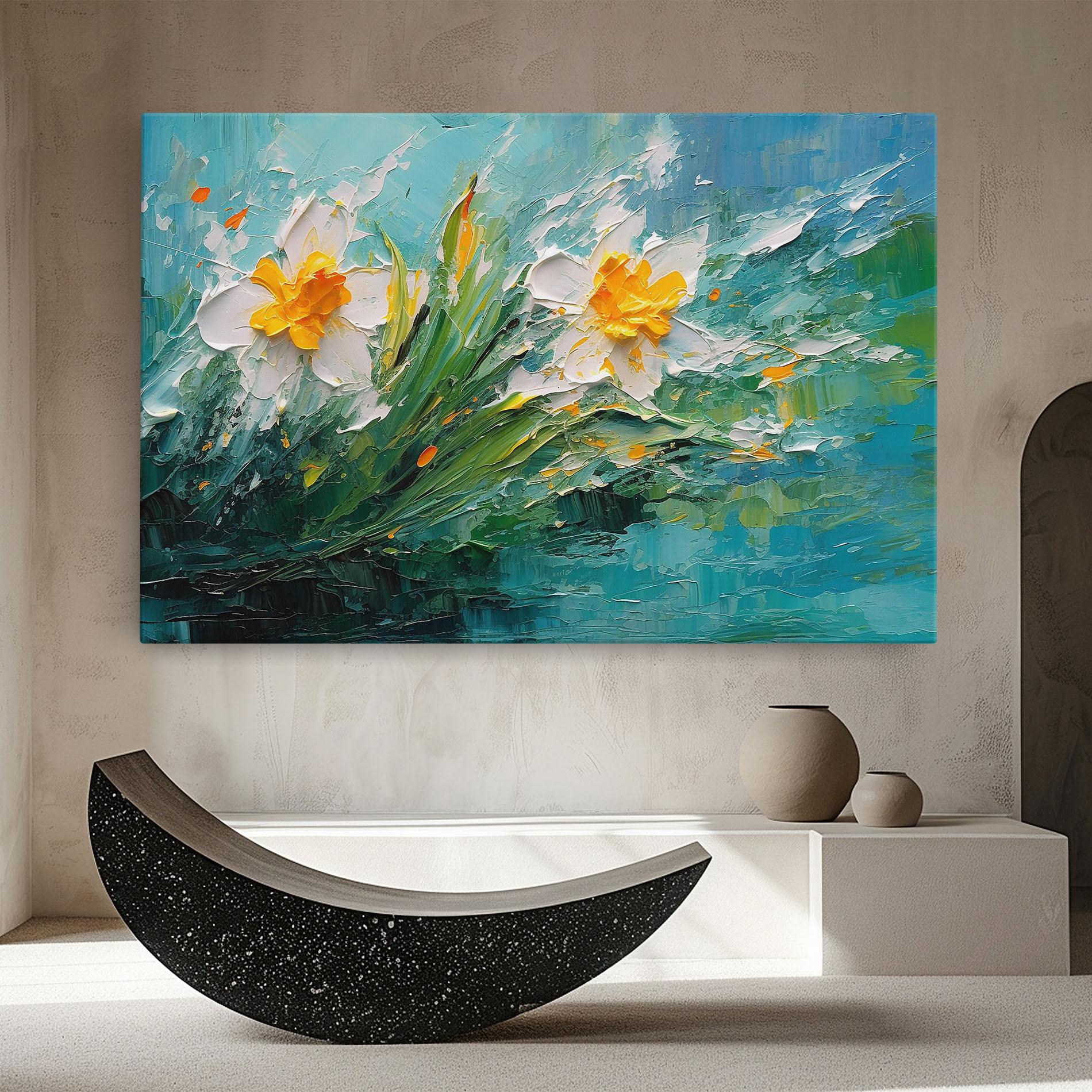 Tablou Canvas Abstract Flower Painting mockup 8