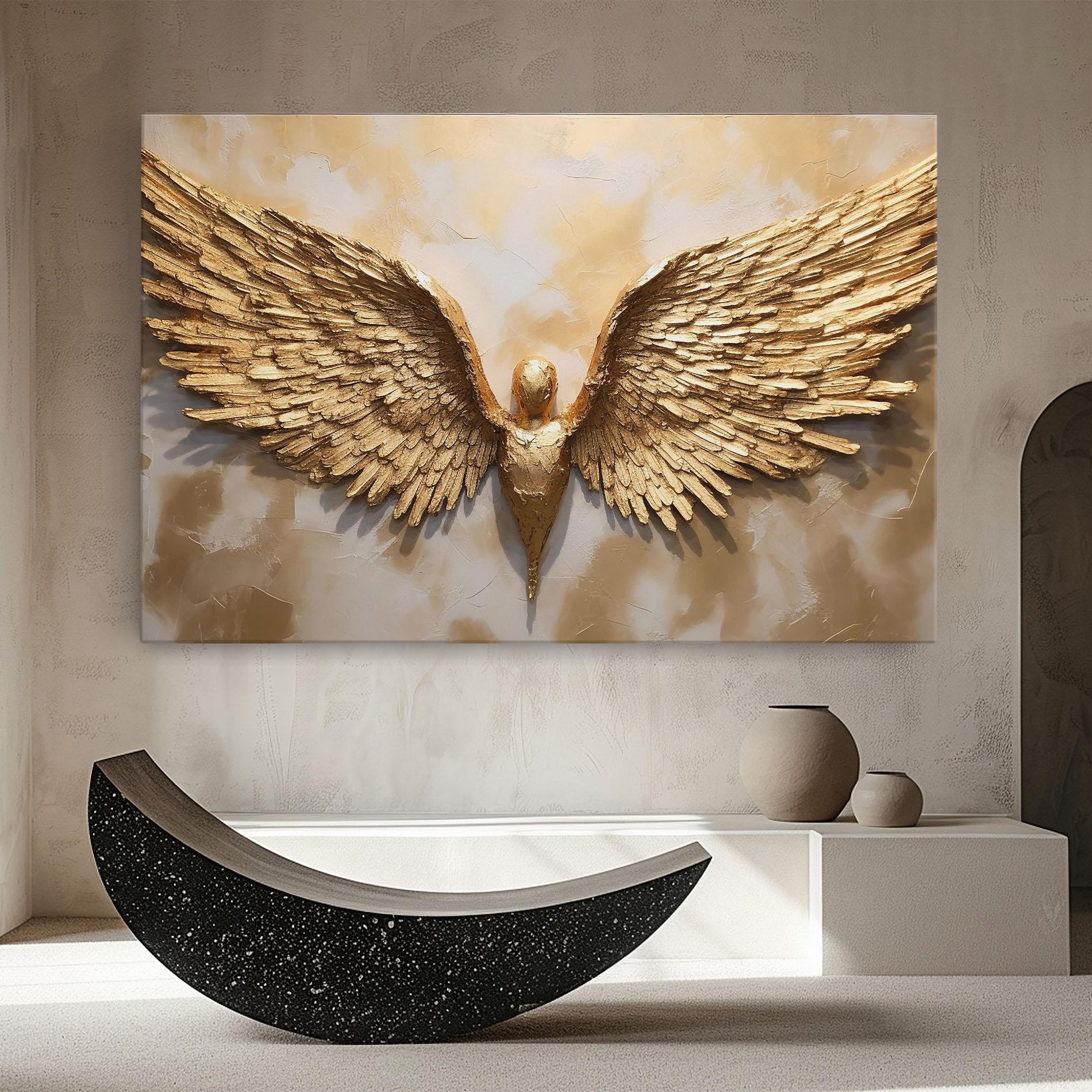 Tablou Canvas Beautiful Gold Wings mockup 8
