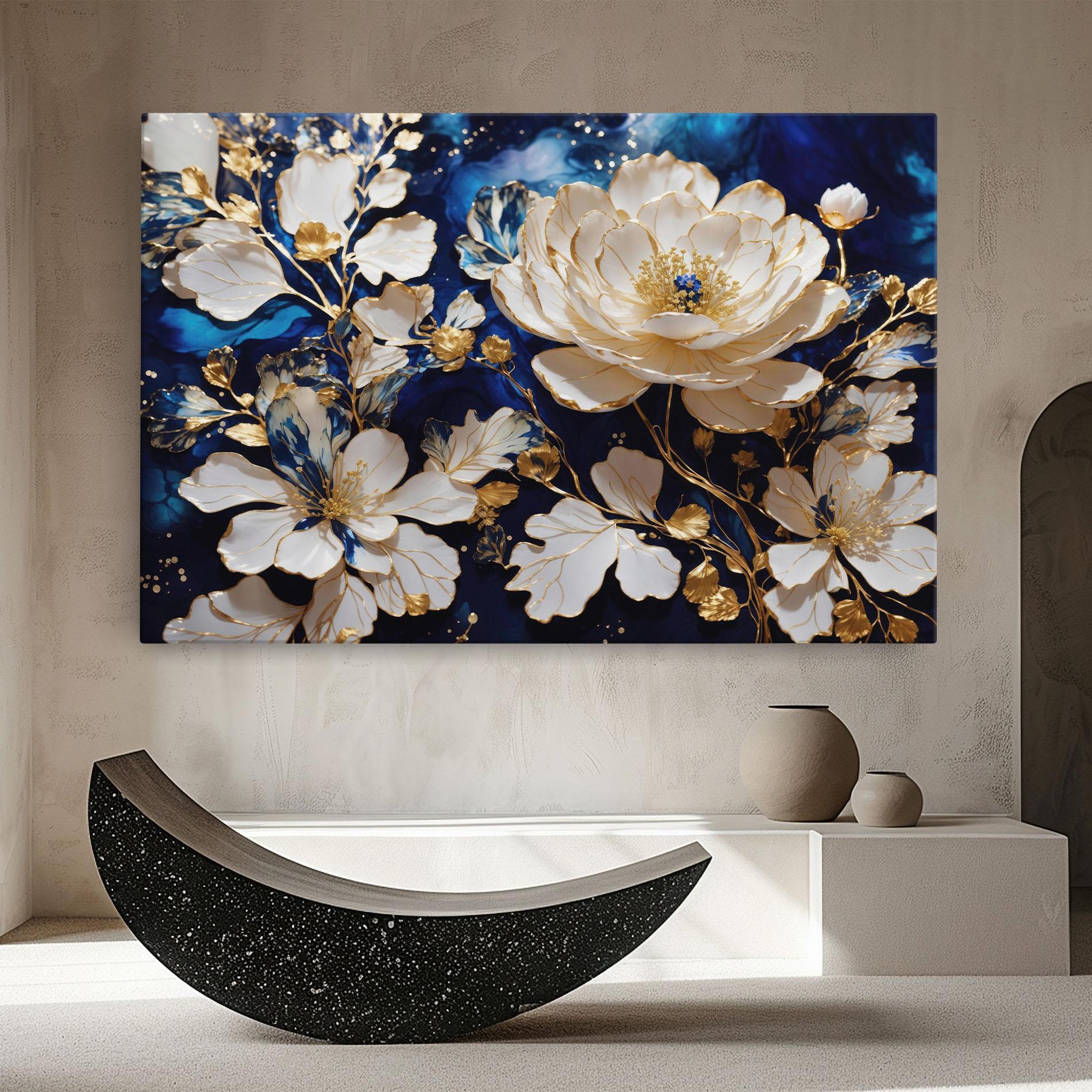 Tablou Canvas Beautiful Golden White Rose mockup 8