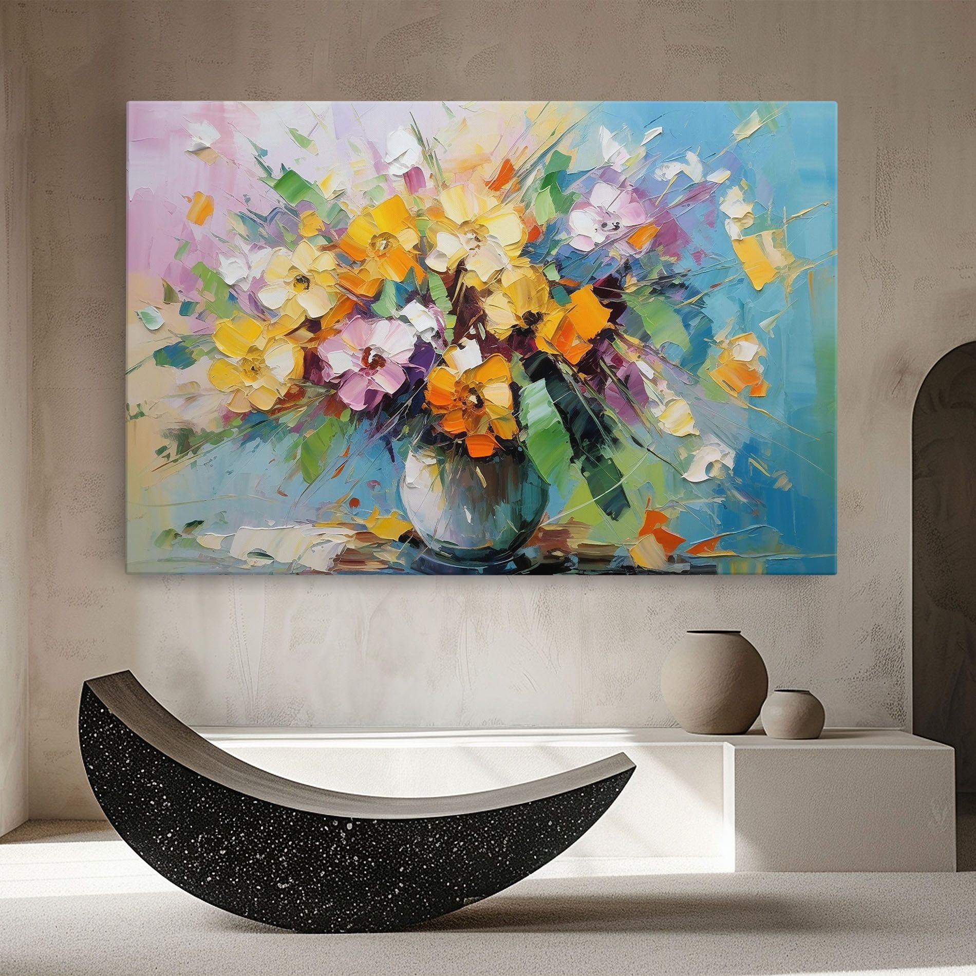 Colorfull Flowers Painting mockup 8