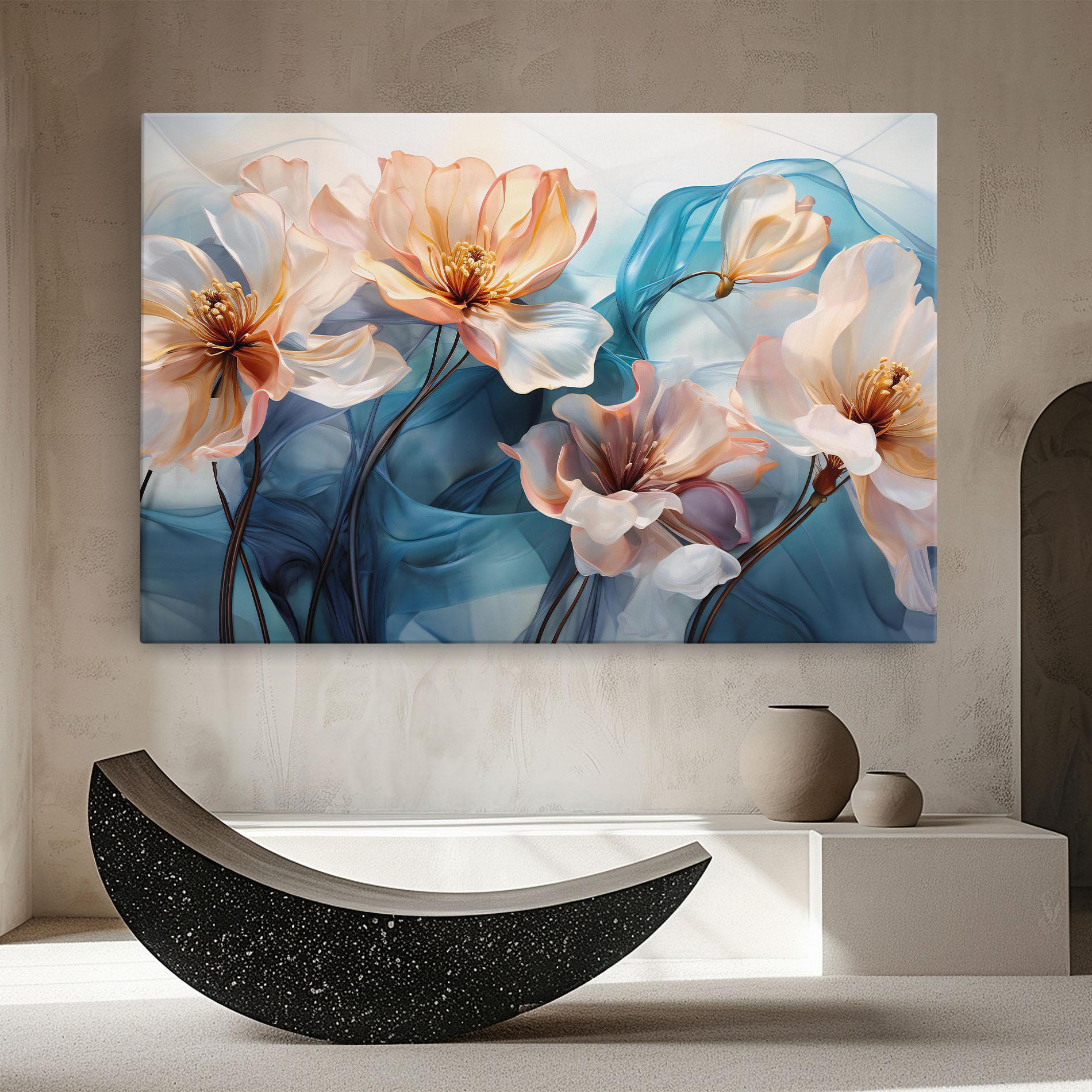 Tablou Canvas Pink Flowers Floating mockup 8