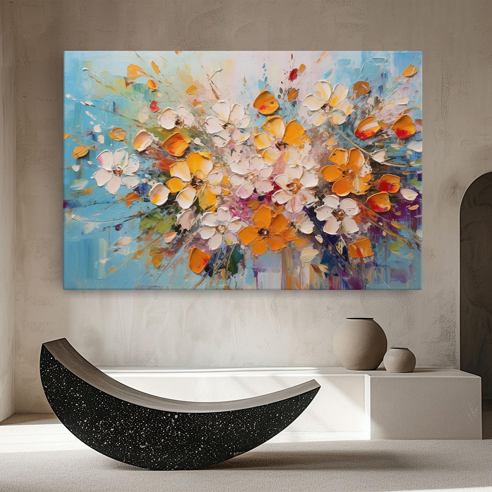 Tablou Canvas Pretty Flowers On Blue mockup 8