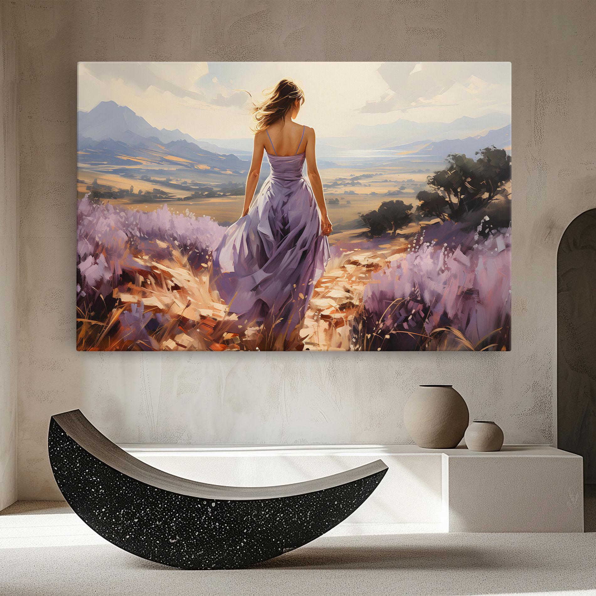 Tablou Canvas Purple Dress Woman mockup 8