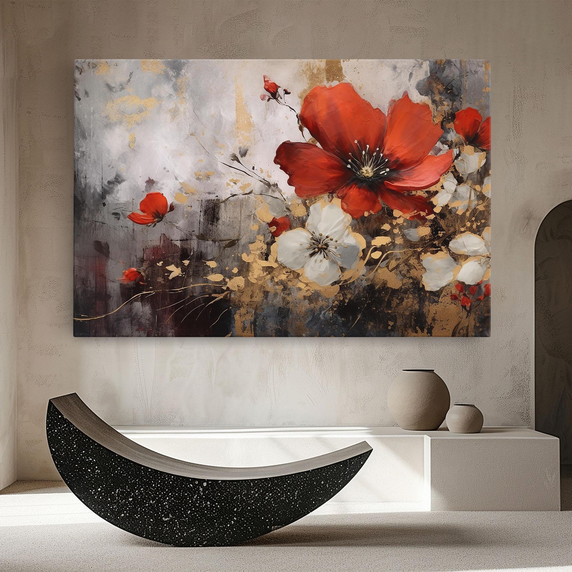 Tablou Canvas Red Poppy Painting mockup 8