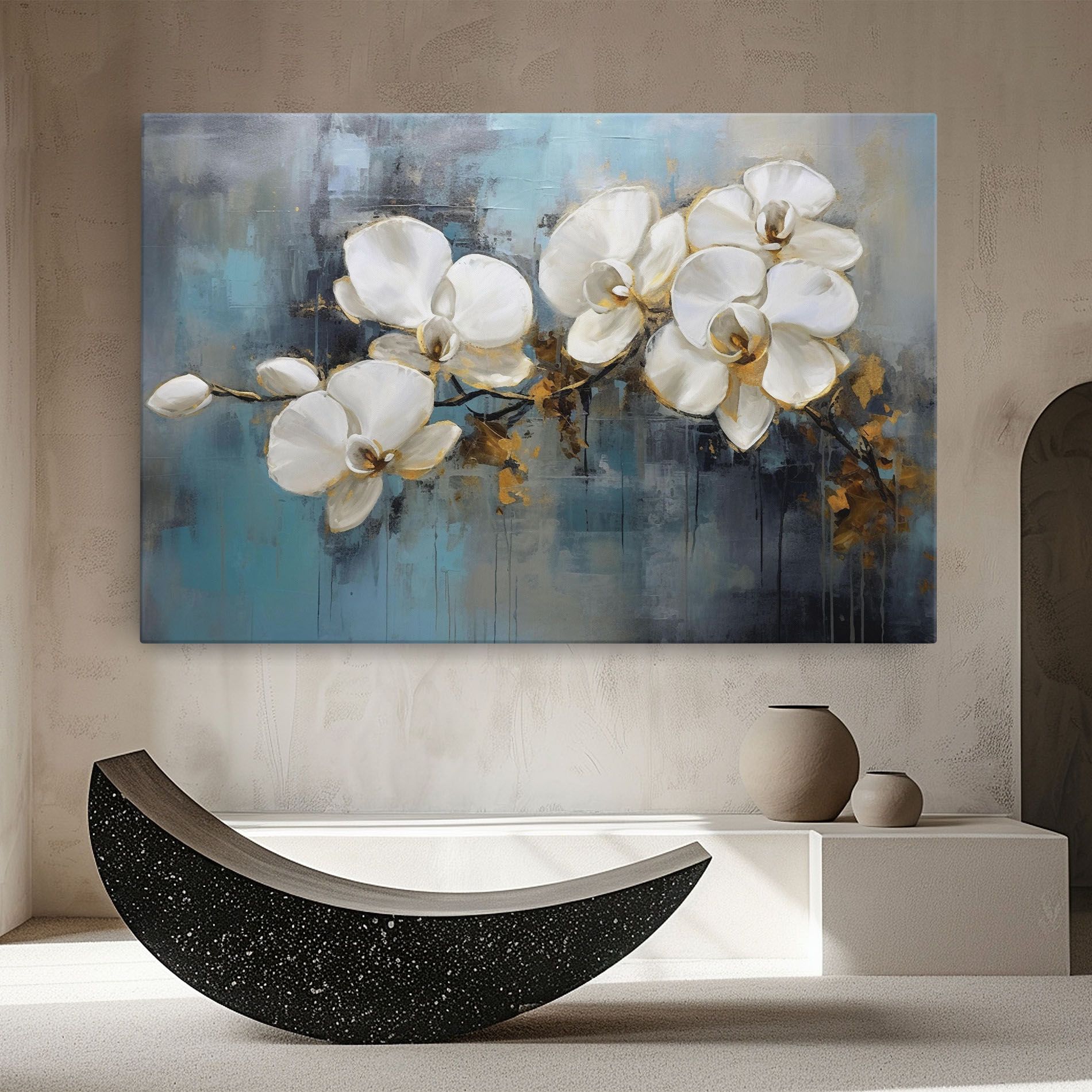 White Orchids Painting mockup 8