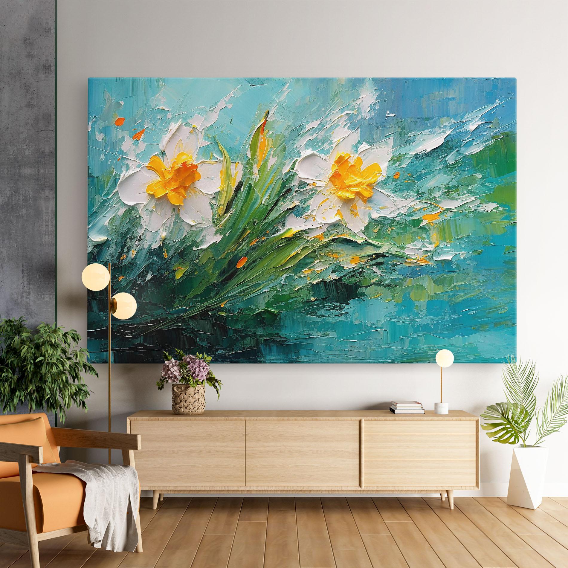 Tablou Canvas Abstract Flower Painting mockup 9