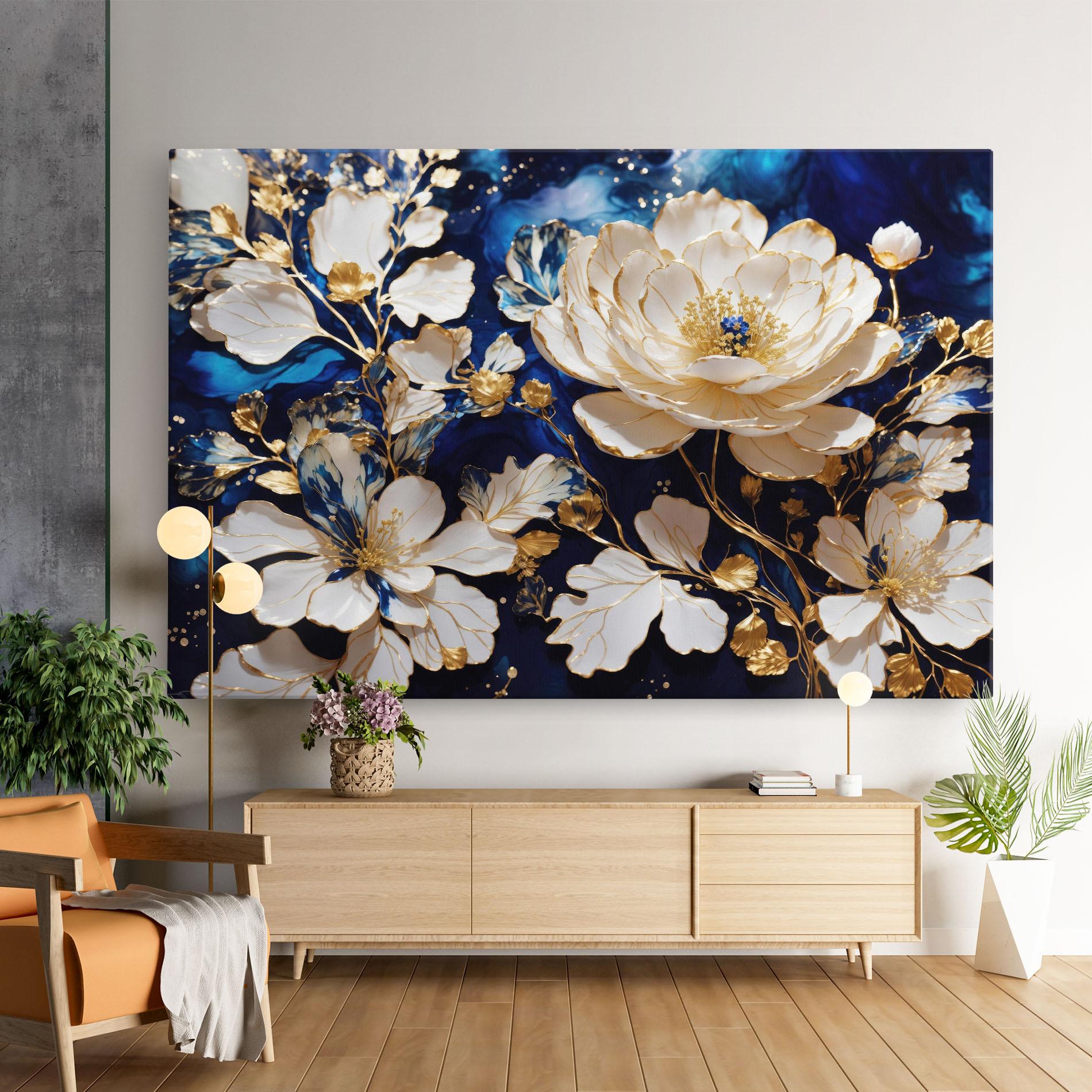 Tablou Canvas Beautiful Golden White Rose mockup 9