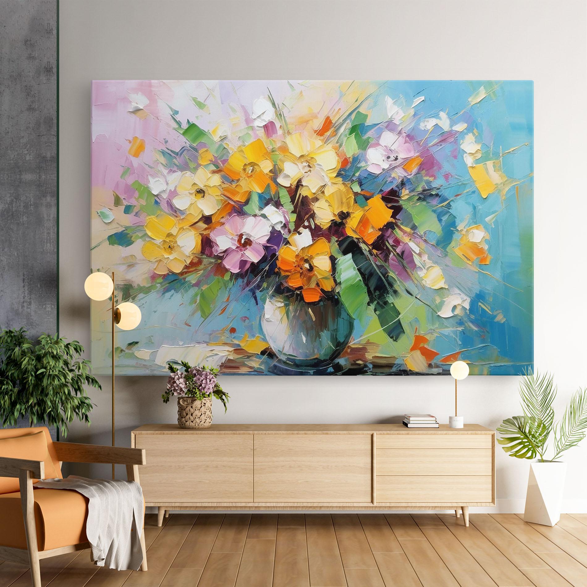 Tablou Canvas Colorfull Flowers Painting mockup 9