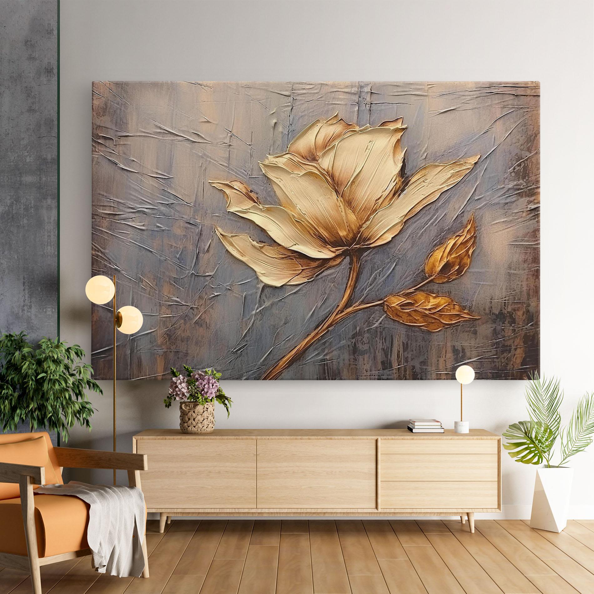Tablou Canvas Cream Rose On Blue mockup 9