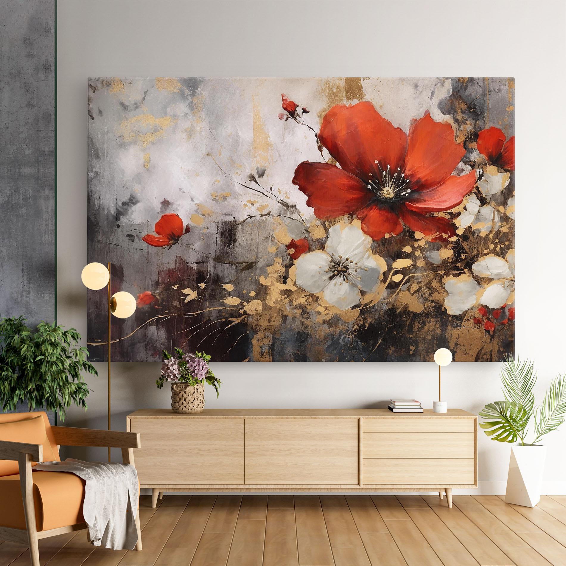 Tablou Canvas Red Poppy Painting mockup 9