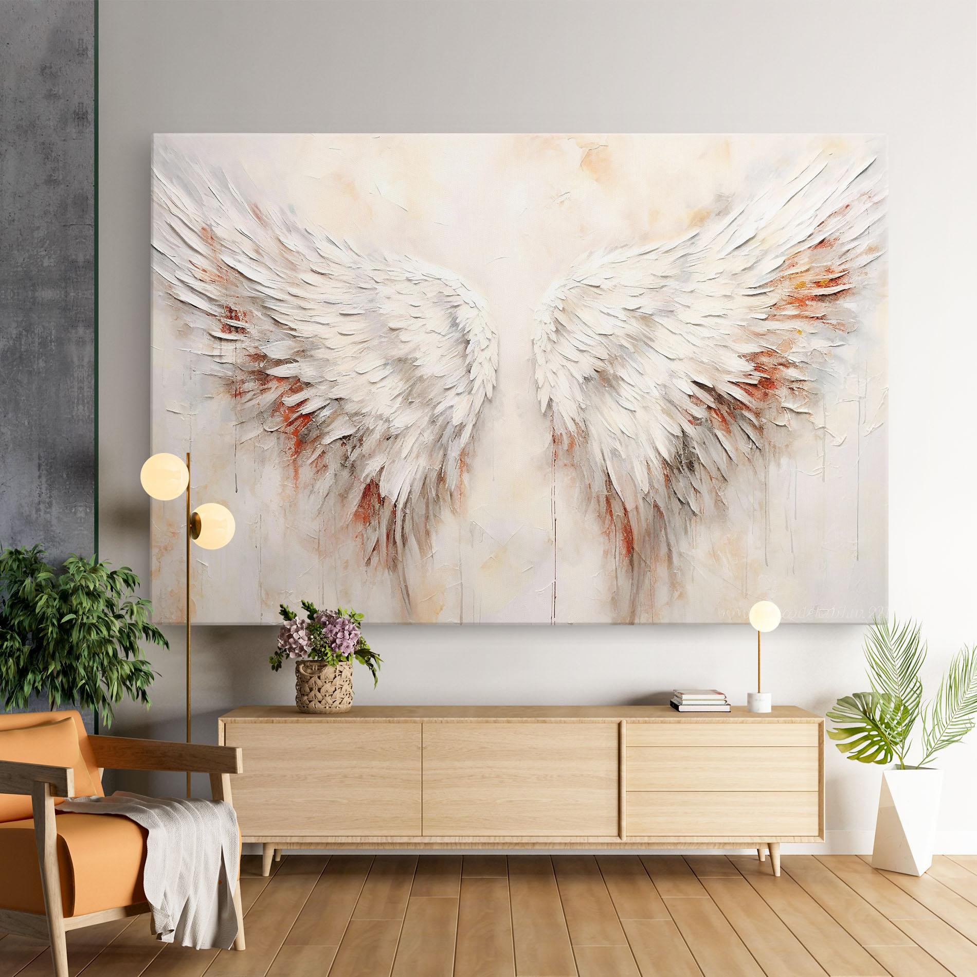 Tablou Canvas White Bloody Wings mockup 9