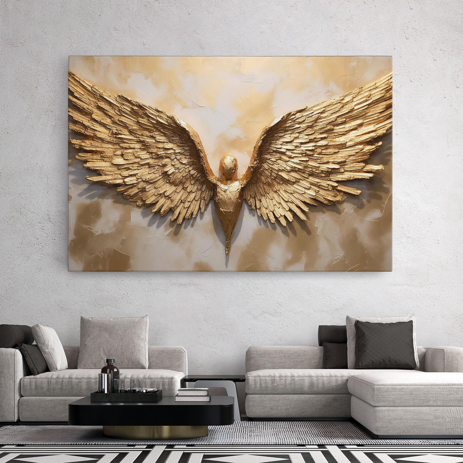 Tablou Canvas Beautiful Gold Wings mockup 2
