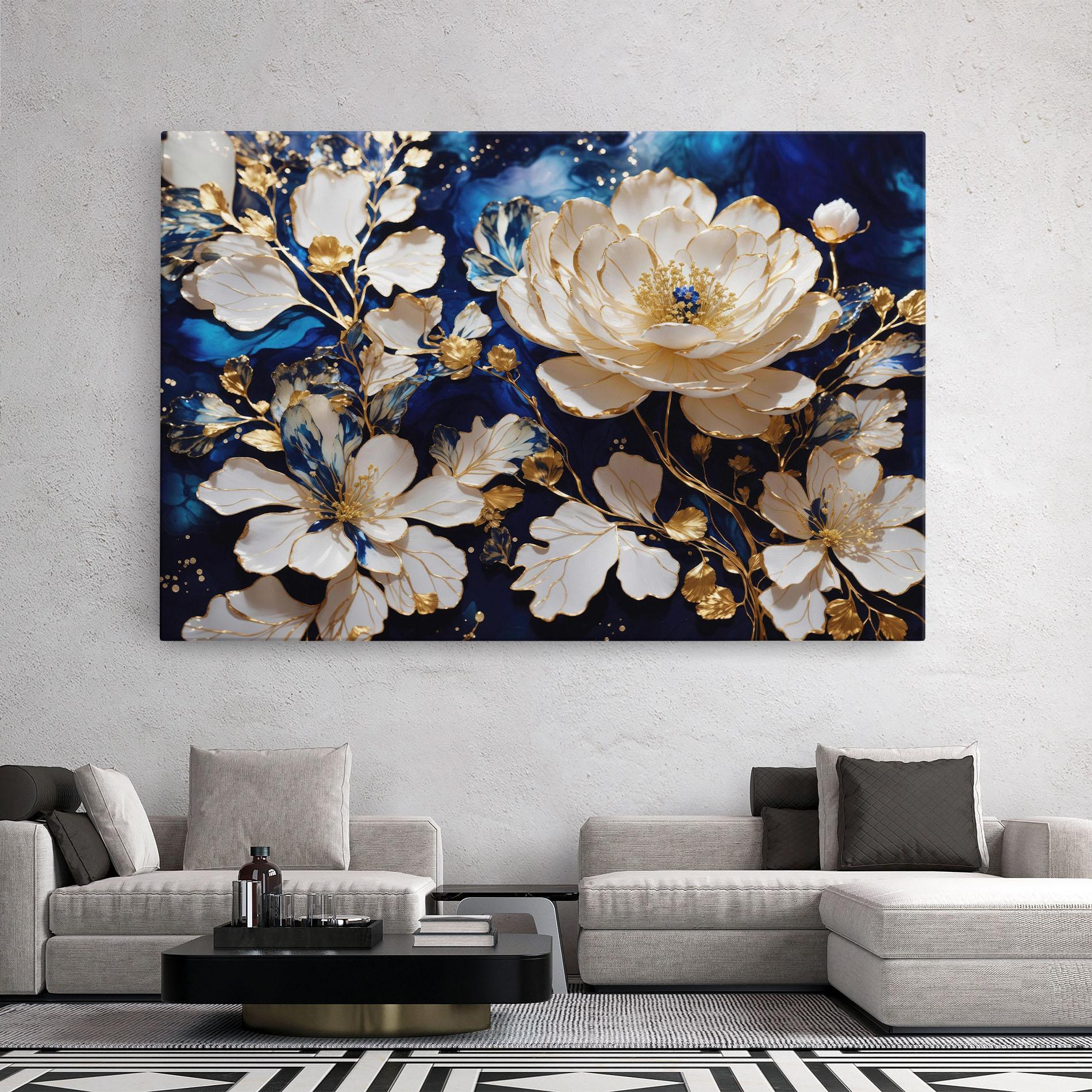Tablou Canvas Beautiful Golden White Rose mockup 2