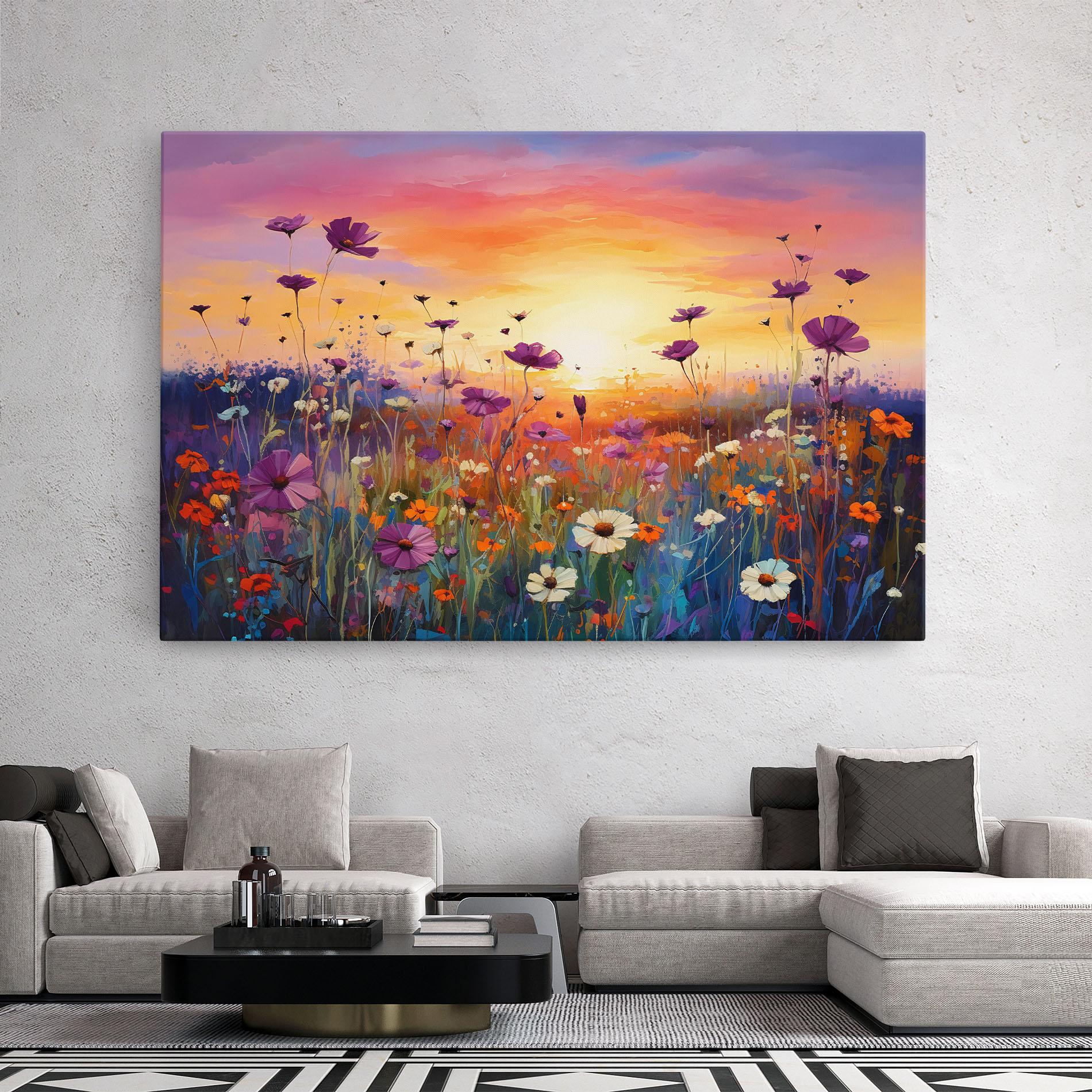 Tablou Canvas Dreamy Field Flowers mockup 2