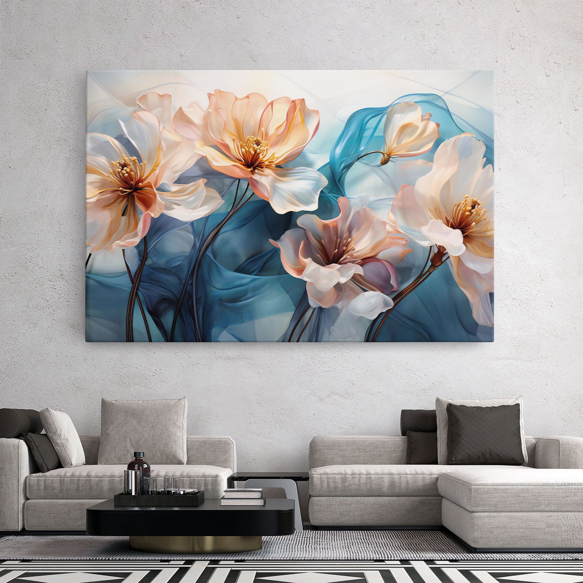 Pink Flowers Floating mockup 2