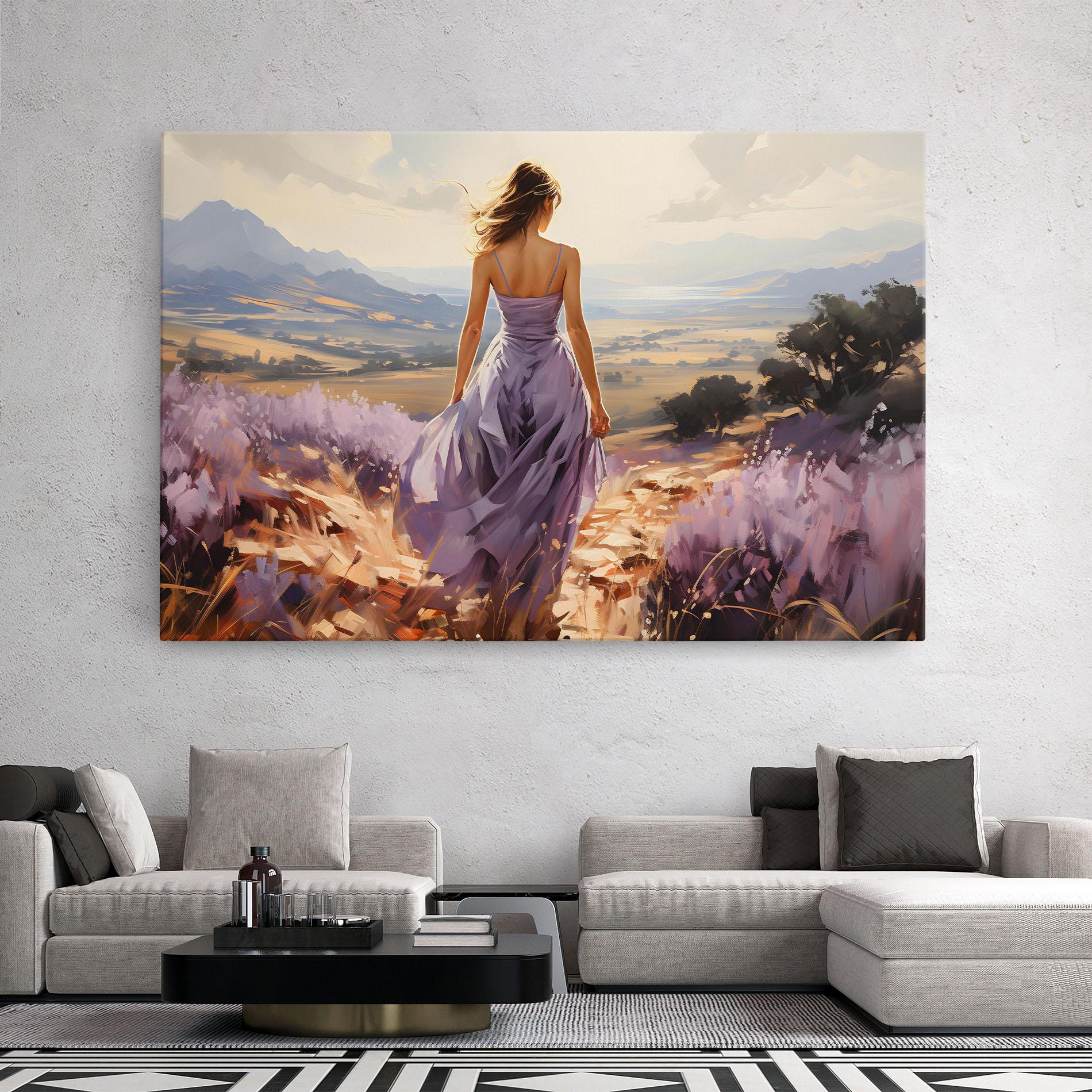 Tablou Canvas Purple Dress Woman mockup 2