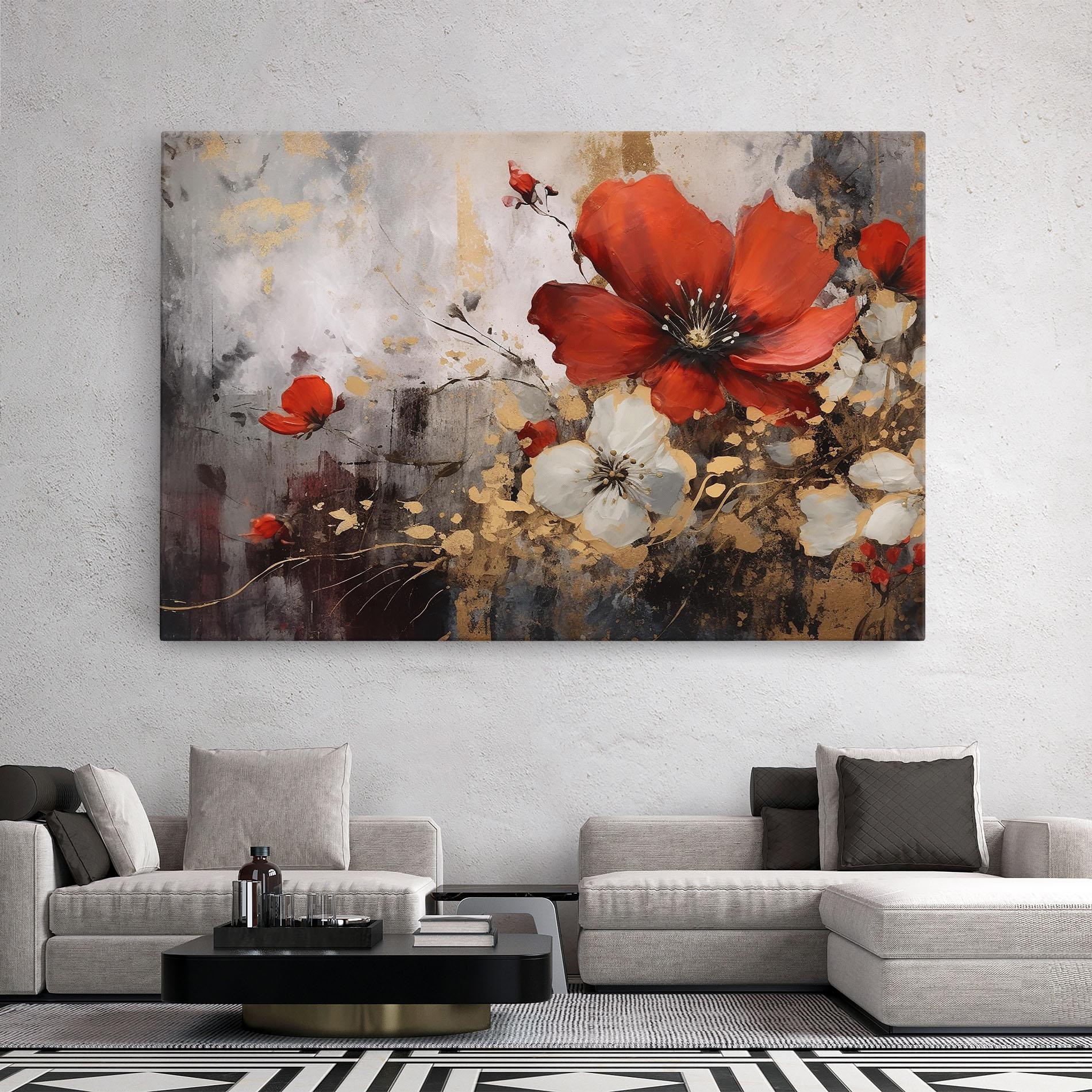 Tablou Canvas Red Poppy Painting mockup 2