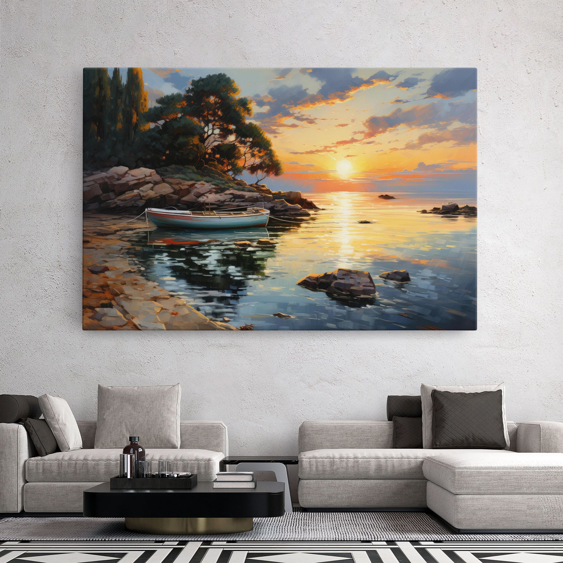 Sunset Sea Art mockup 2