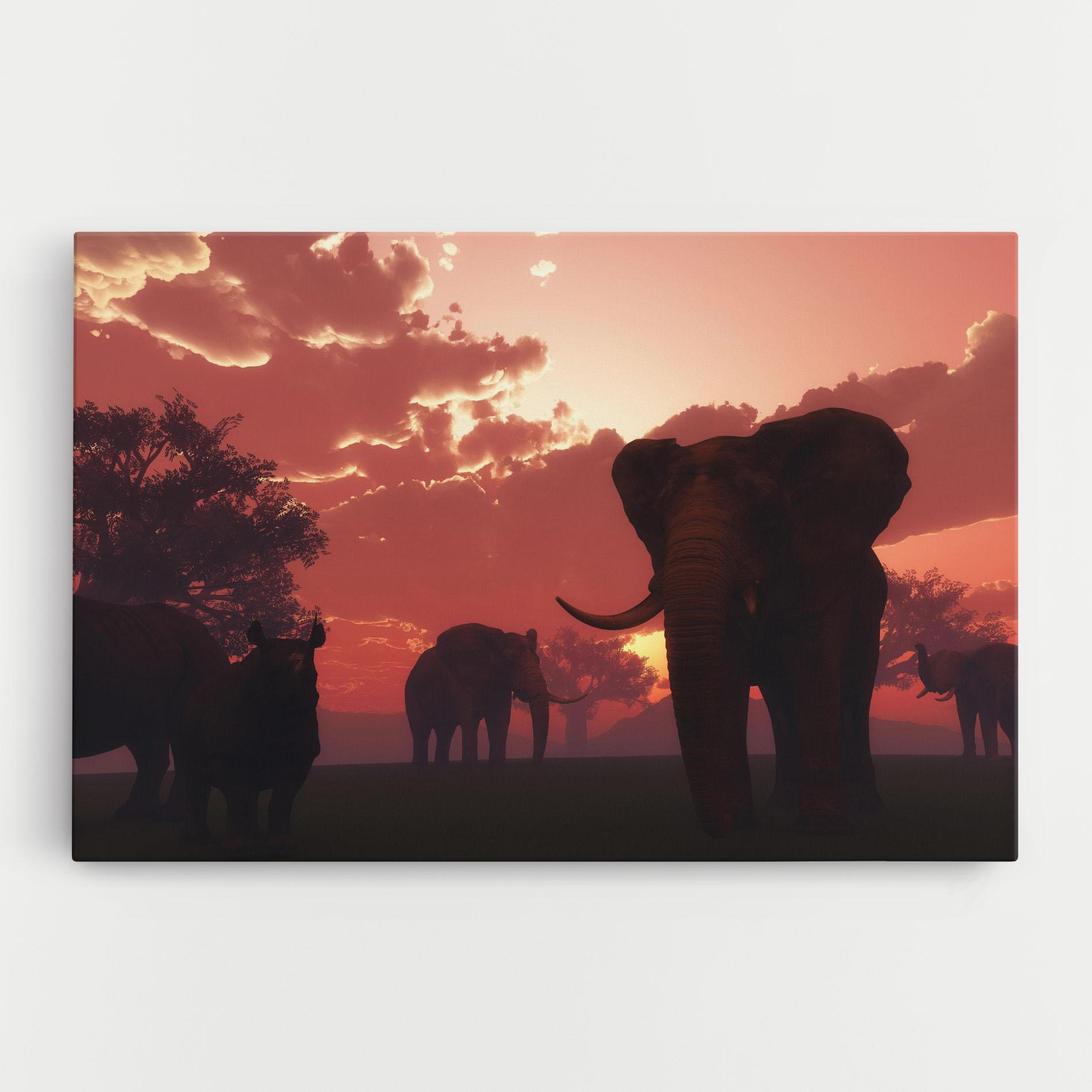 Tablou Canvas African Elephant View mockup 0