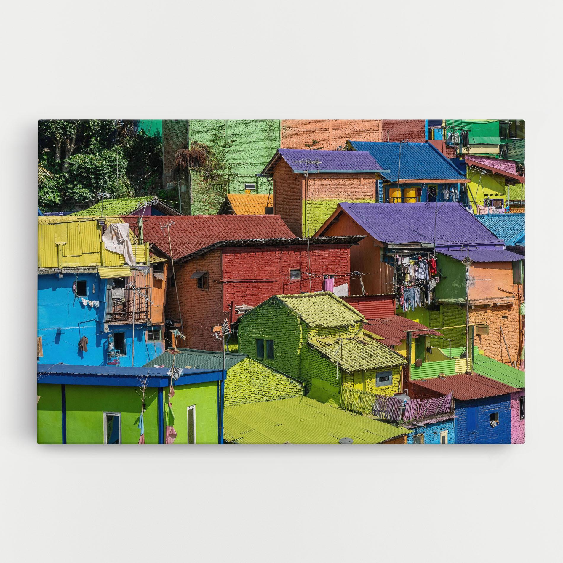 Tablou Canvas Colorful Small Houses mockup 0