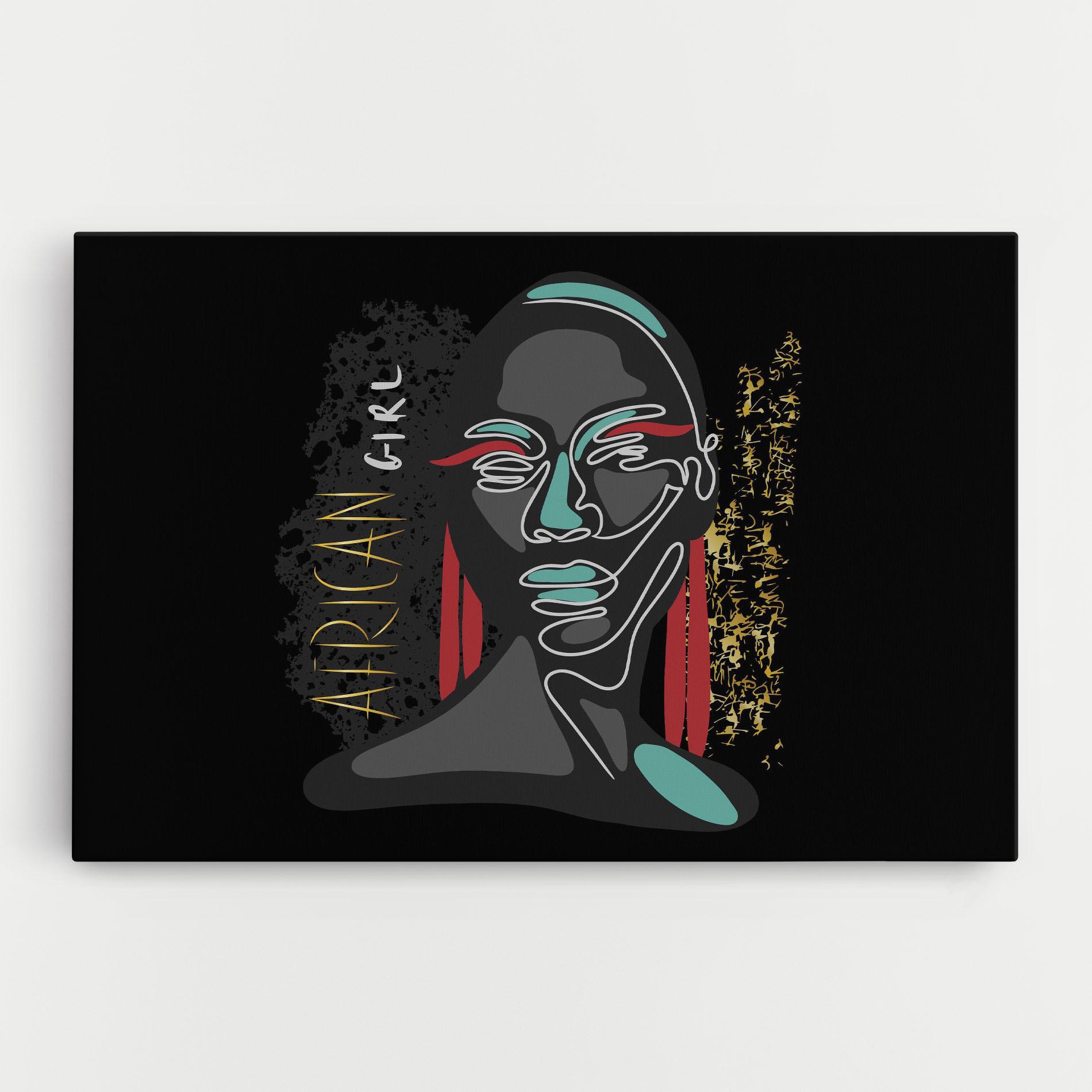 Tablou Canvas Gold African Girl mockup 0