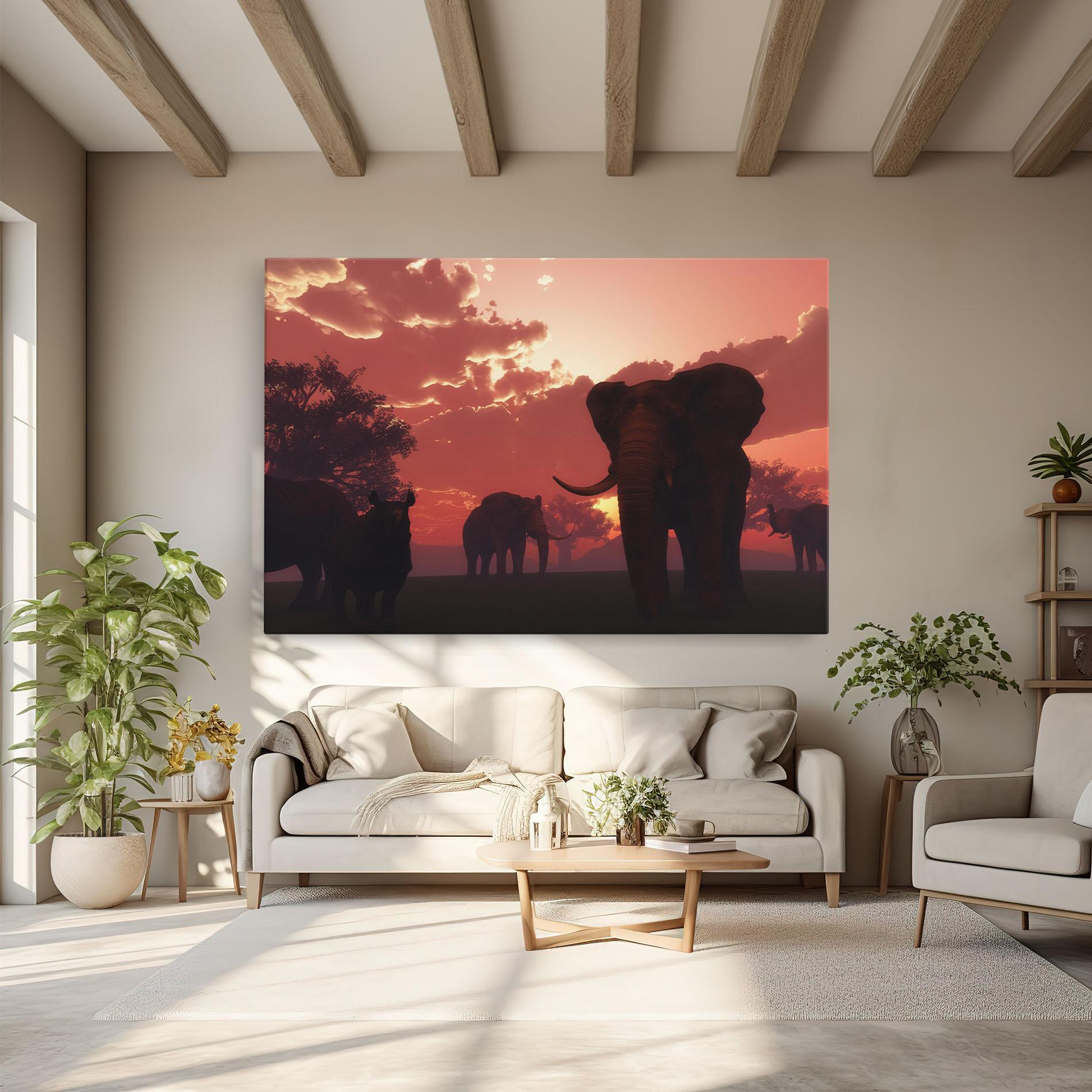 Tablou Canvas African Elephant View mockup 6