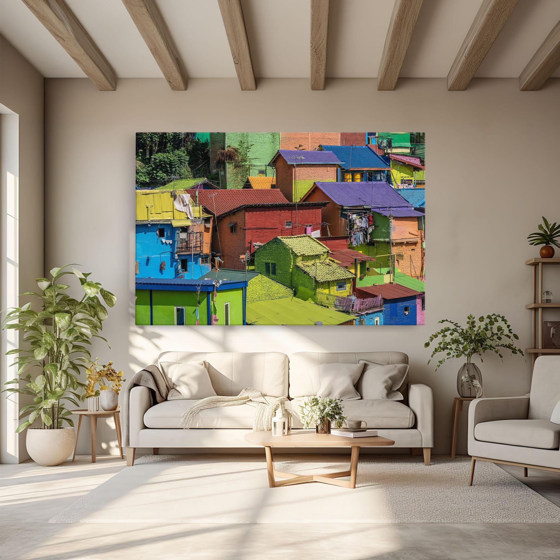 Tablou Canvas Colorful Small Houses mockup 6