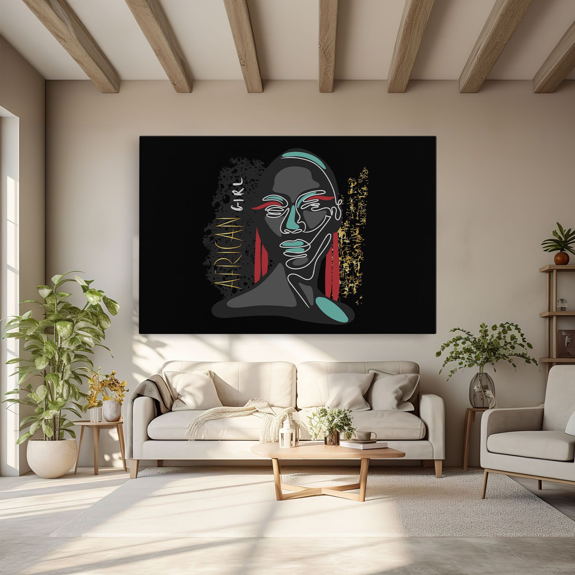 Gold African Girl mockup 6